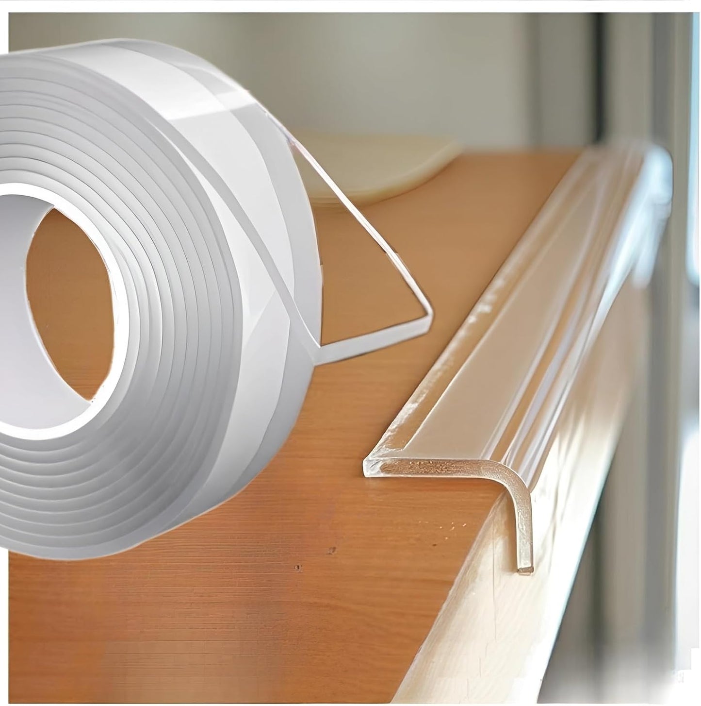 Clear Self Adhesive Edge,1.18in widthx78.8in Length,Door Edge Guard,Adhesive Edge Protector,Cabinet Door Protector Edge Guard,Clear Corner Protectors for Furniture(thk: 2mm)