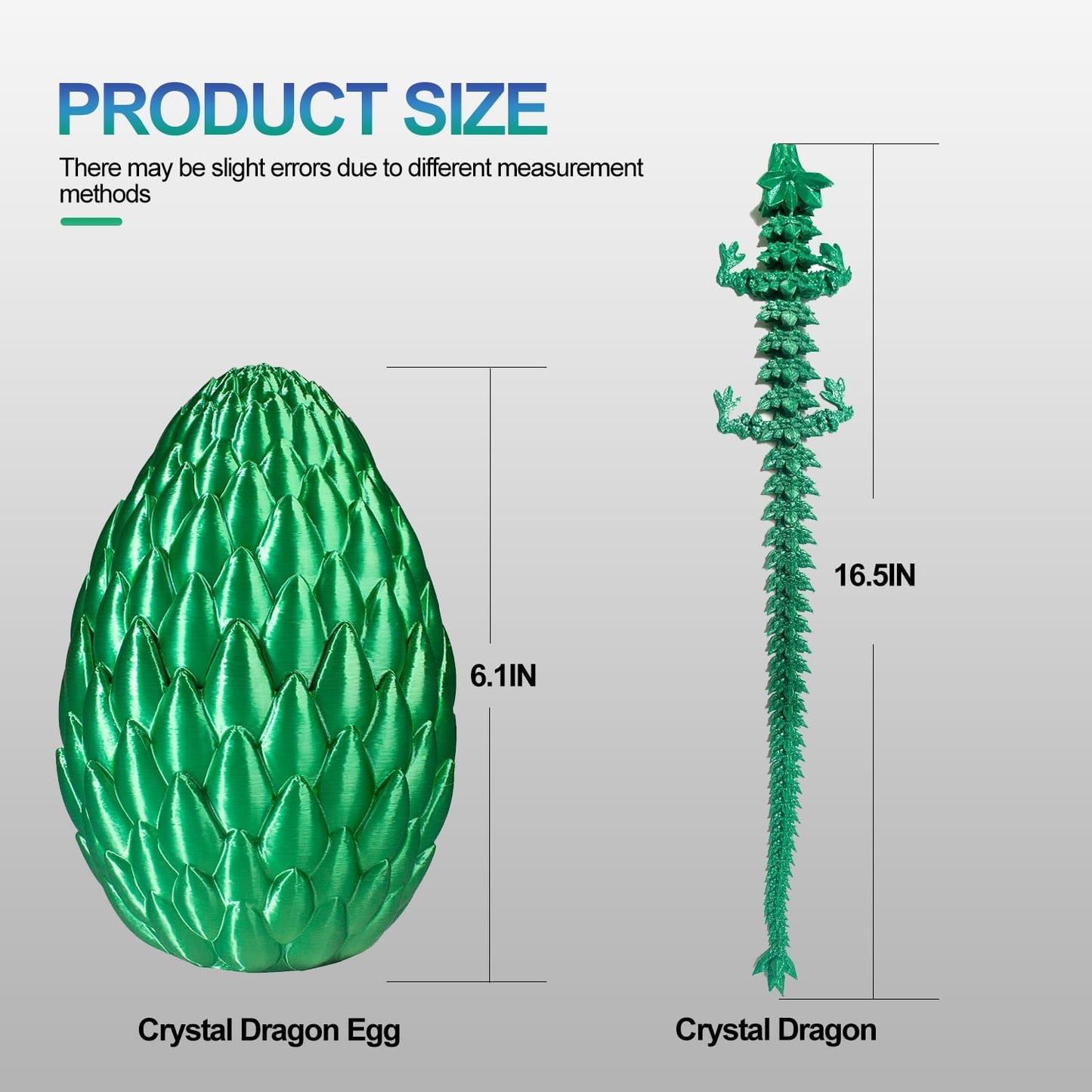 Dragon Eggs with Dragon Inside, 16.5 Inch Large 3D Printed Dragon Egg Articulated Dragon Crystal Dragon Executive Desk Toys Fidget Toy for Autism/ADHD (Purple, with Egg)