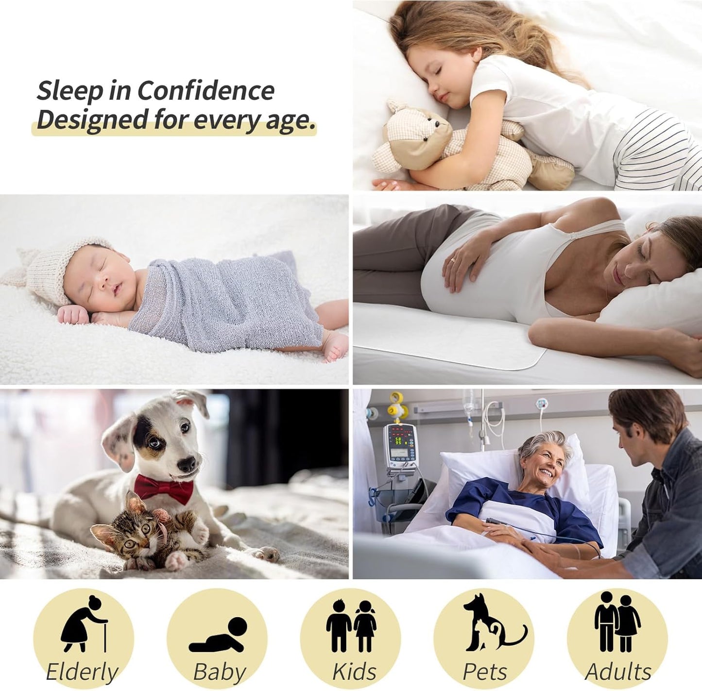 CoolShields Waterproof Bed Pads Incontinence 34'' x 52'' (1 Pack) Washable Reusable Bedwetting Mattress Protector Pad for Kids, Adults, Elderly, and Pets