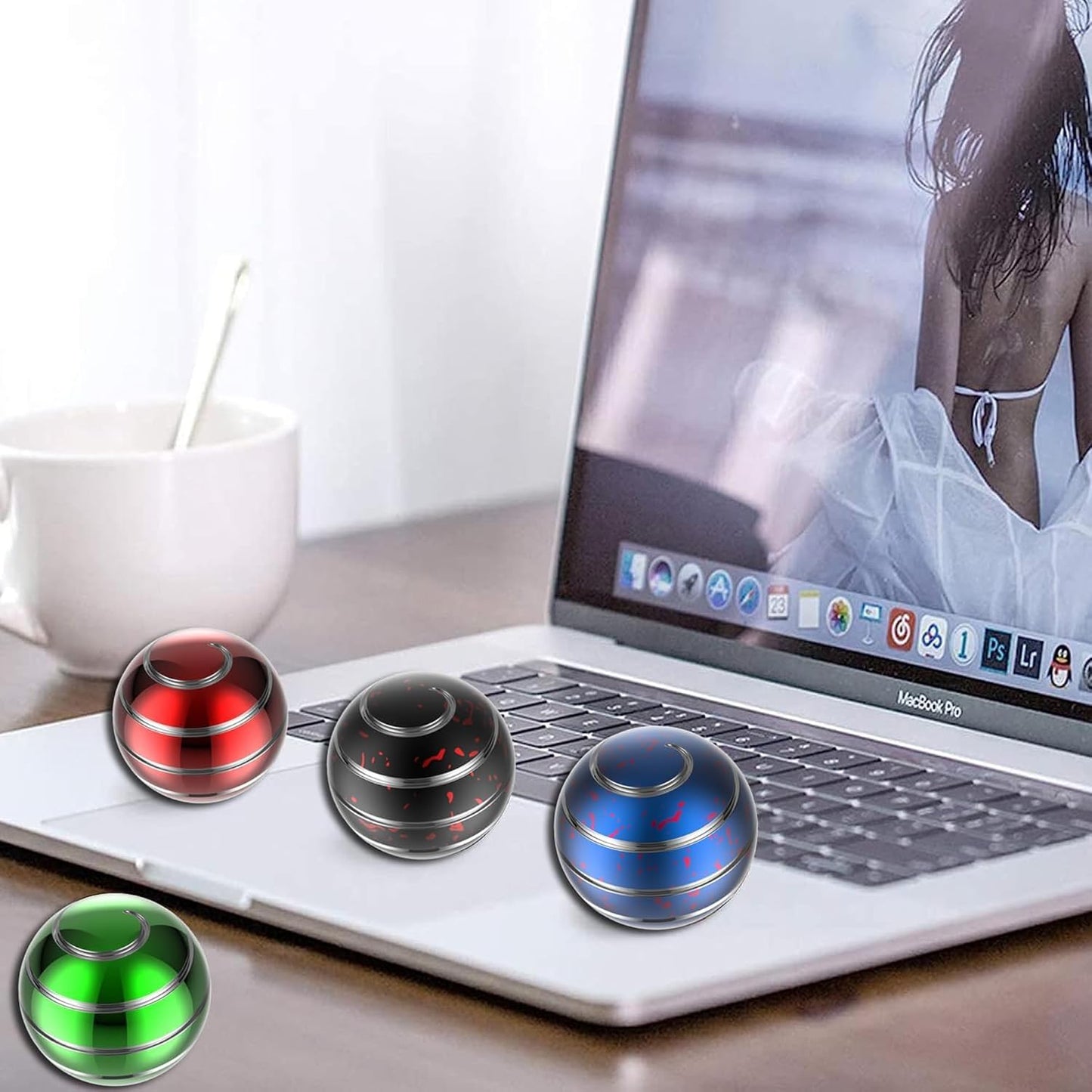 Fidget Toys, 1.77'' Kinetic Desk Toys for Adults, Desk Accessories for Office, Party Favors, Christmas Stocking Stuffers, Easter Basket (45MM, Blue Red)