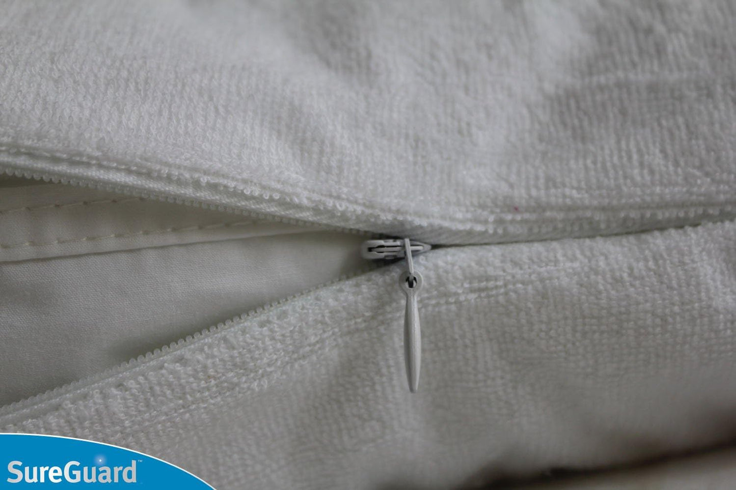 Set of 2 Travel Size SureGuard Pillow Protectors - 100% Waterproof, Bed Bug Proof, Hypoallergenic - Premium Zippered Cotton Terry Covers