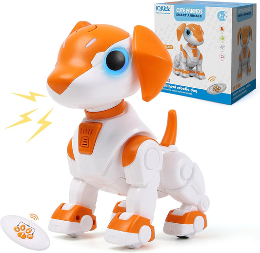Remote Control Robot Toys Dog for Kids Age 3-8, RC Smart Walking Electronic Pet Dog Toy with Light Eyes, Dancing and Music, Gift Ideas for Toddler Boys and Girls 4 5 6 7 Year Old