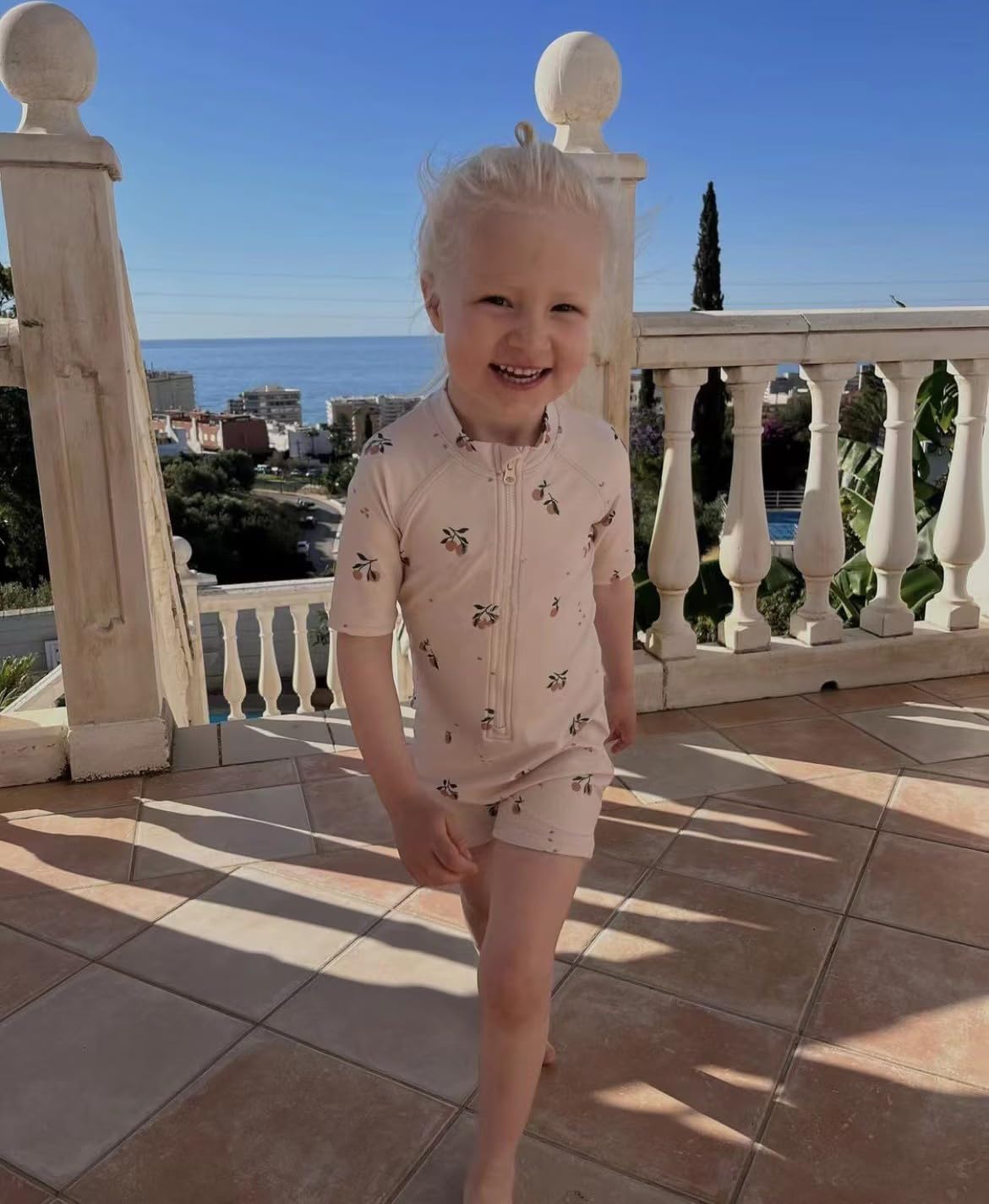 Boys One Piece Swimsuit Whale Dolphin Bathing Suit Zipper Rash Guard Kid Short Sleeve Swimwear Shark Beach Wear UPF50+