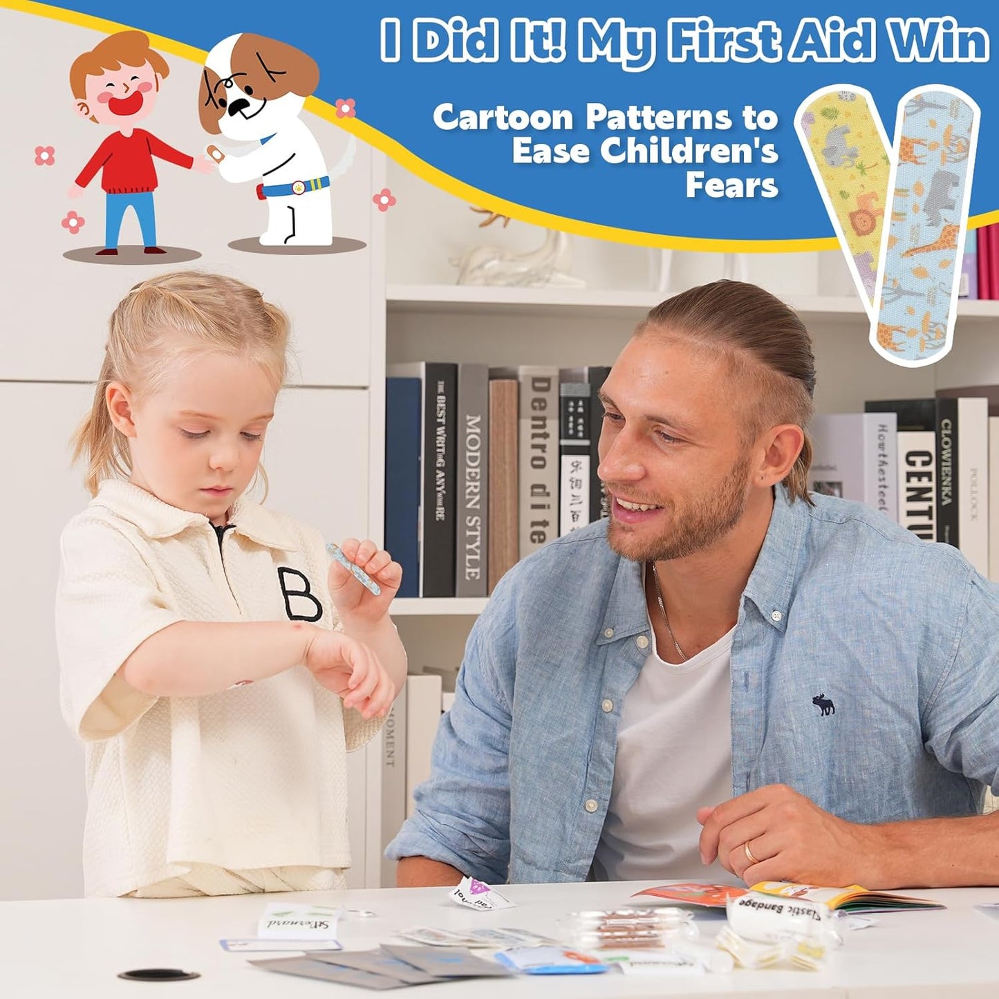 StBernard Kids First Aid Kit, EDC Mini Portable Medical Kit with Cute Bandages, Tools for Children's Daily Boo-Boos, Suits for Home, School, Camping, Hiking, Cub Scouts, Backpacking (Purple)