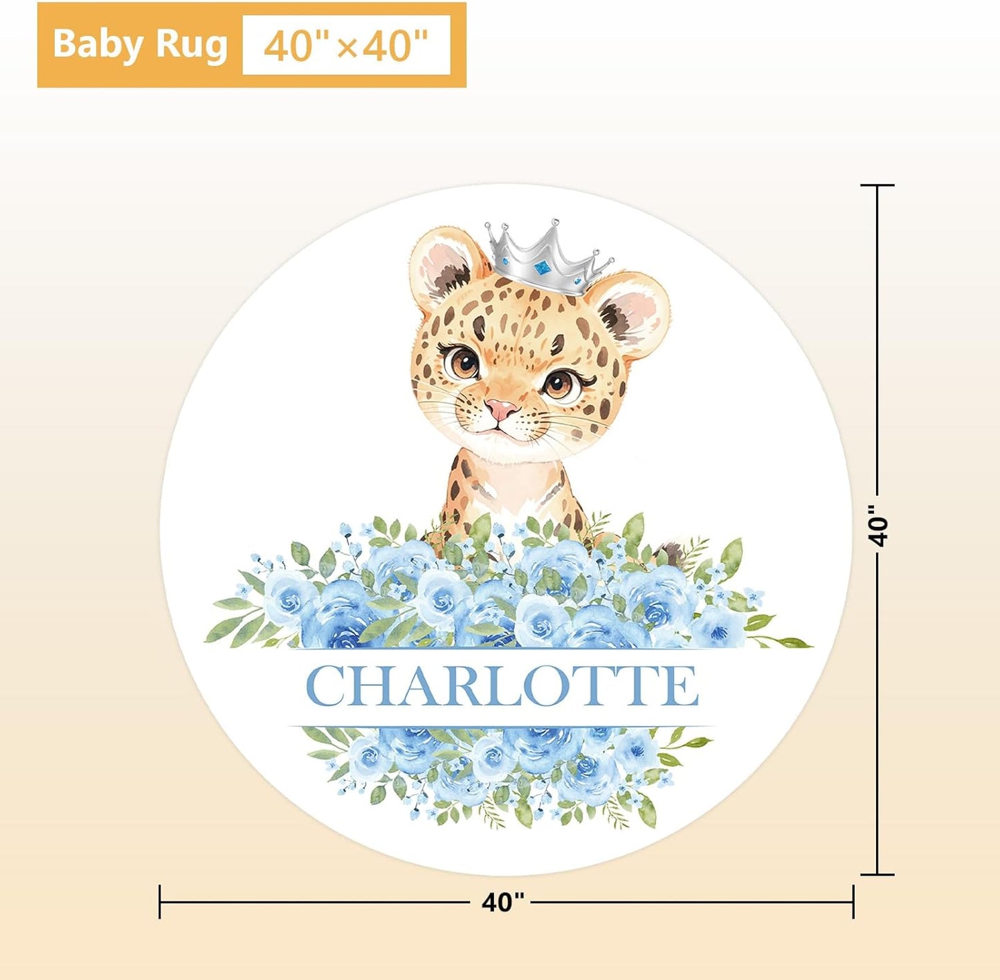 Personalized Crib Bedding Set, 5 Pcs Custom Nursery Bedding Sets with Name, Infant Bedding Set for Baby Boy Girl, Blue Leopard Double Layer Baby Crib Set, Babies Toddlers Kids Customized Gifts