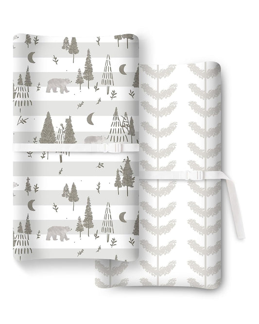 Extra Stretchy Changing Pad Cover, Ultra Soft Premium Jersey Knit Changing Pad Sheets, Unisex for Boys Girls, Fits All Standard Changing Tables/Dresser Tops - 2 Pack