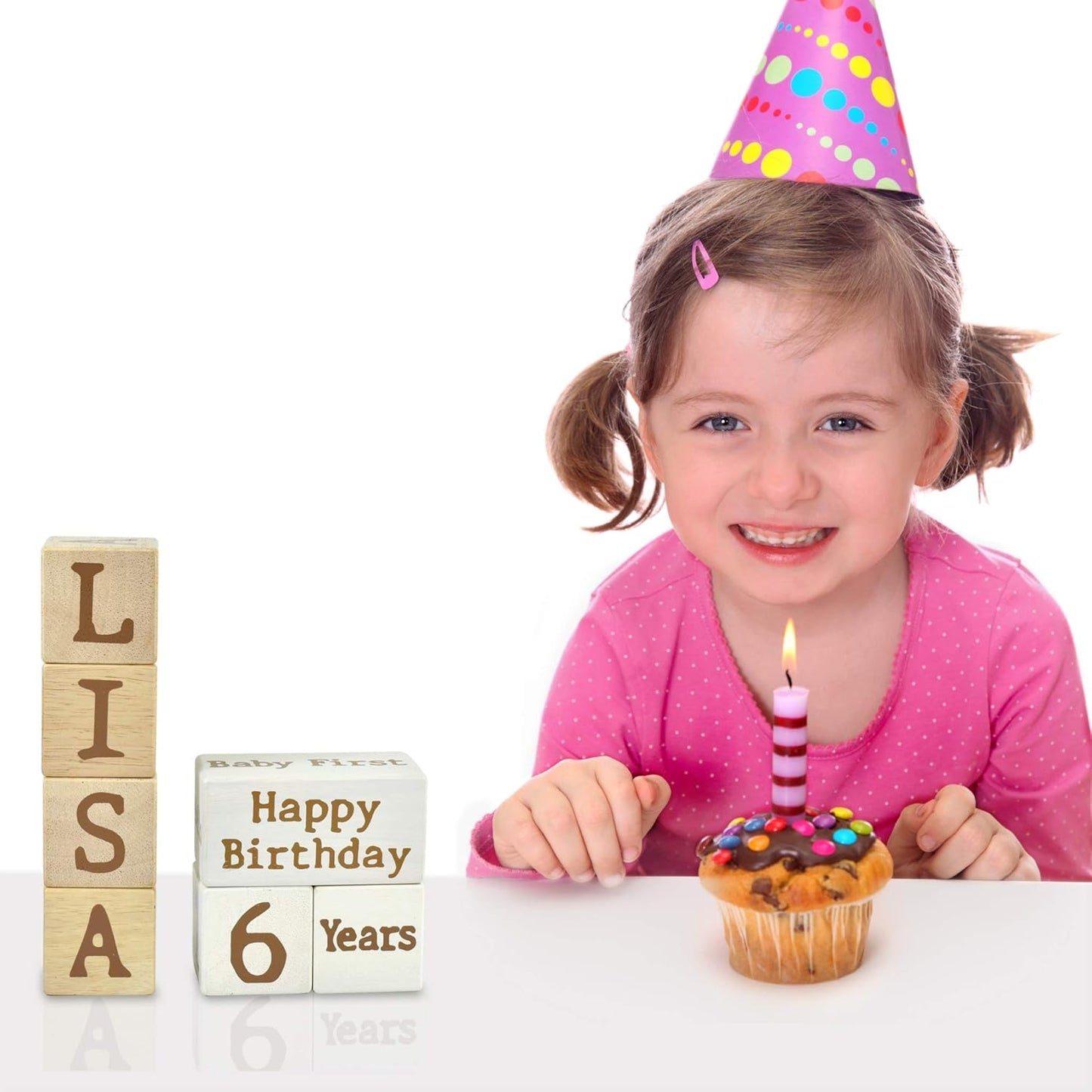 I'm Solid Wood Monthly Weekly Baby Milestone Age Blocks, Personalized Own Name, Gender Neutral, Newborn Gifts & Keepsakes for Picture Props (1.9" / 18 Pcs/Brown)