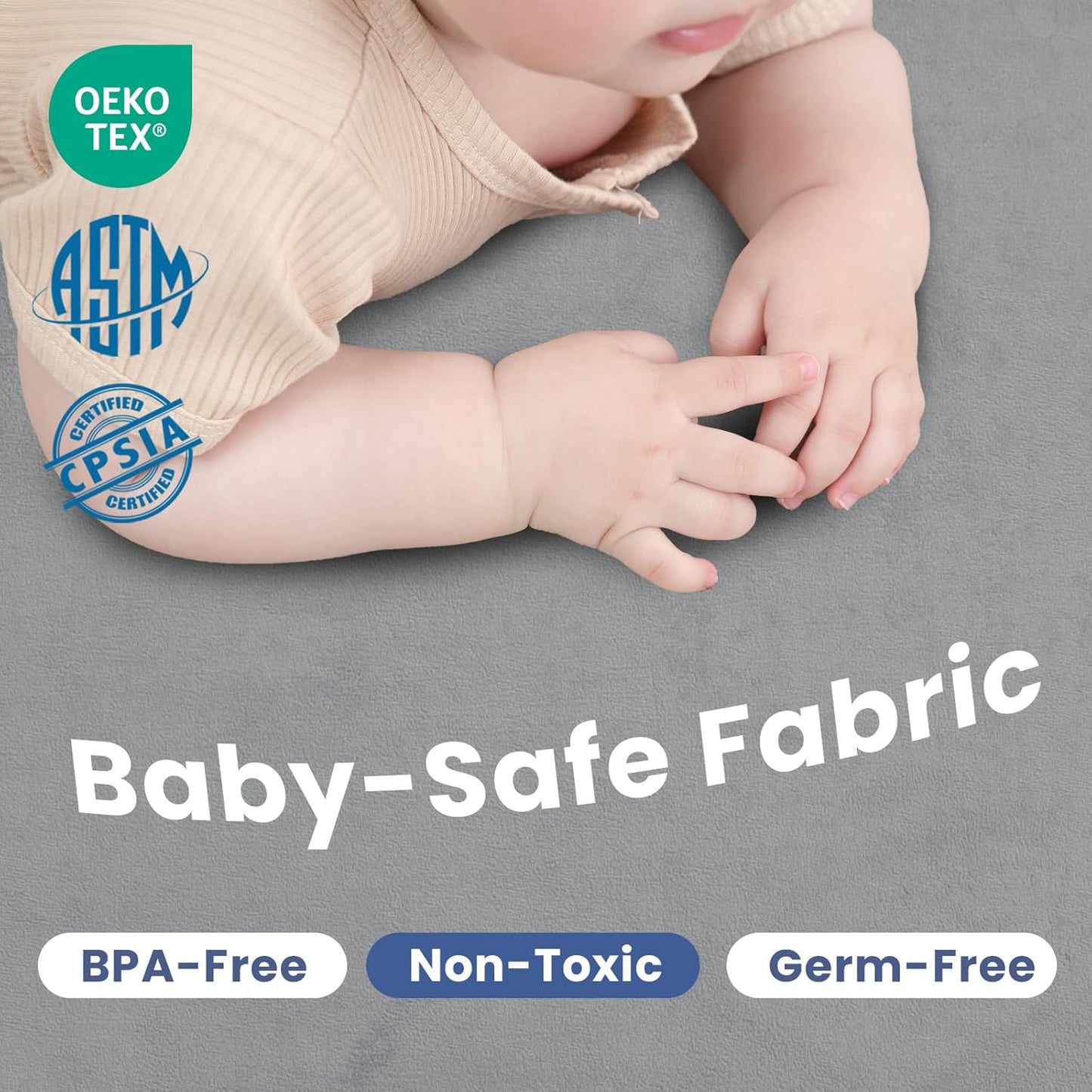 Baby Play Mat for Floor,1.3" Thick Memory foam Tummy Time Mat,79"×158“ Extra Large Soft Velvet Nursery Rug,Non Slip Safe for Crawling,Toddlers,Infants,kids,Tatami Style for Living Room(Dark Grey)