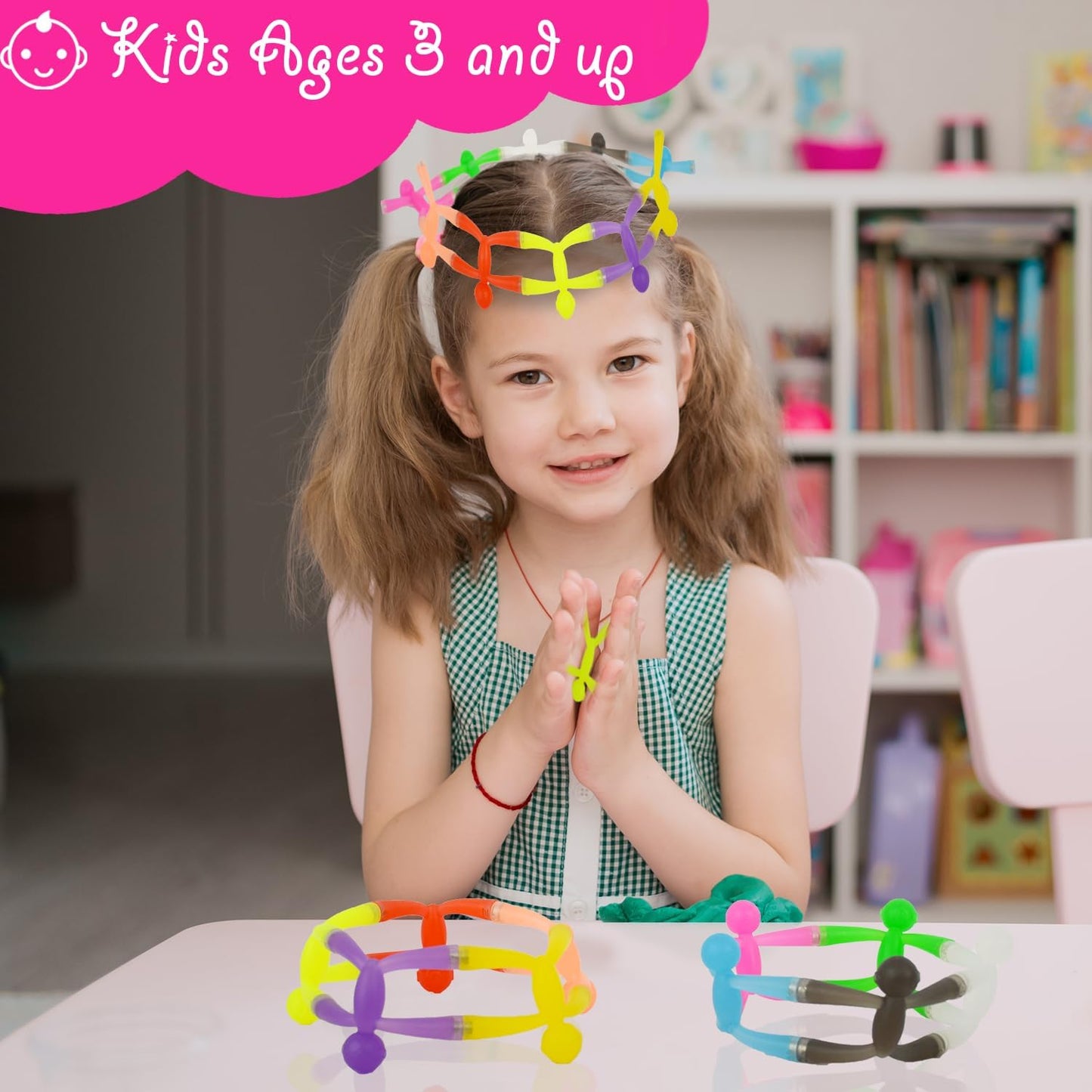 MAGMEN Enhanced Grip Magnetic Fidget Figures for Kids 3-8 & Toddlers | 10-Piece Opaque Colors Multipurpose Magnets Set for Travel, Road Trip, Office & Stocking Stuffer Gifts.