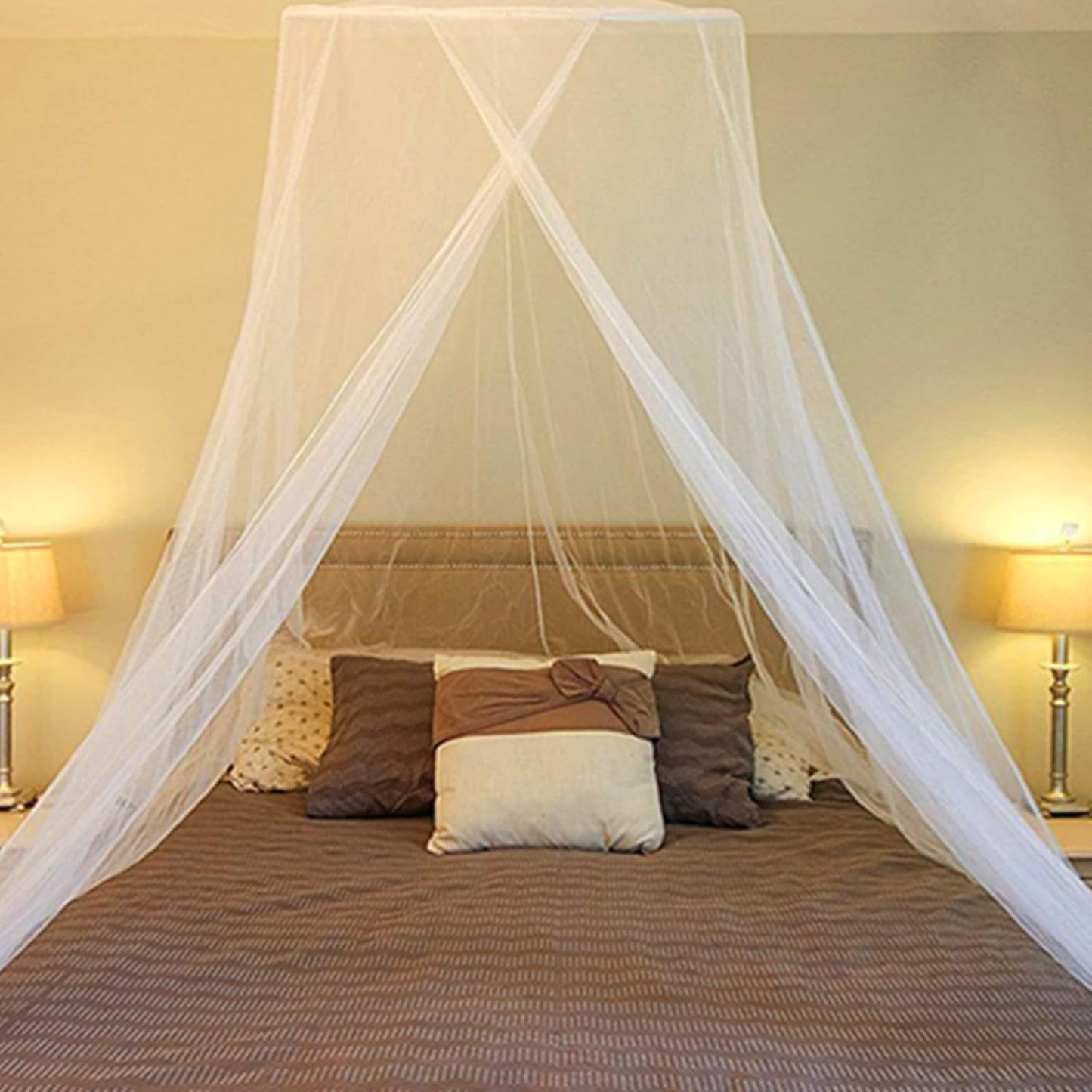 Mosquito Net, Bed Canopy Hanging Circular Curtain Netting for Single to King Size, Quick Easy Installation, Use to Cover The Baby Crib, Kid Bed, Girls Bed Or Full Size Bed