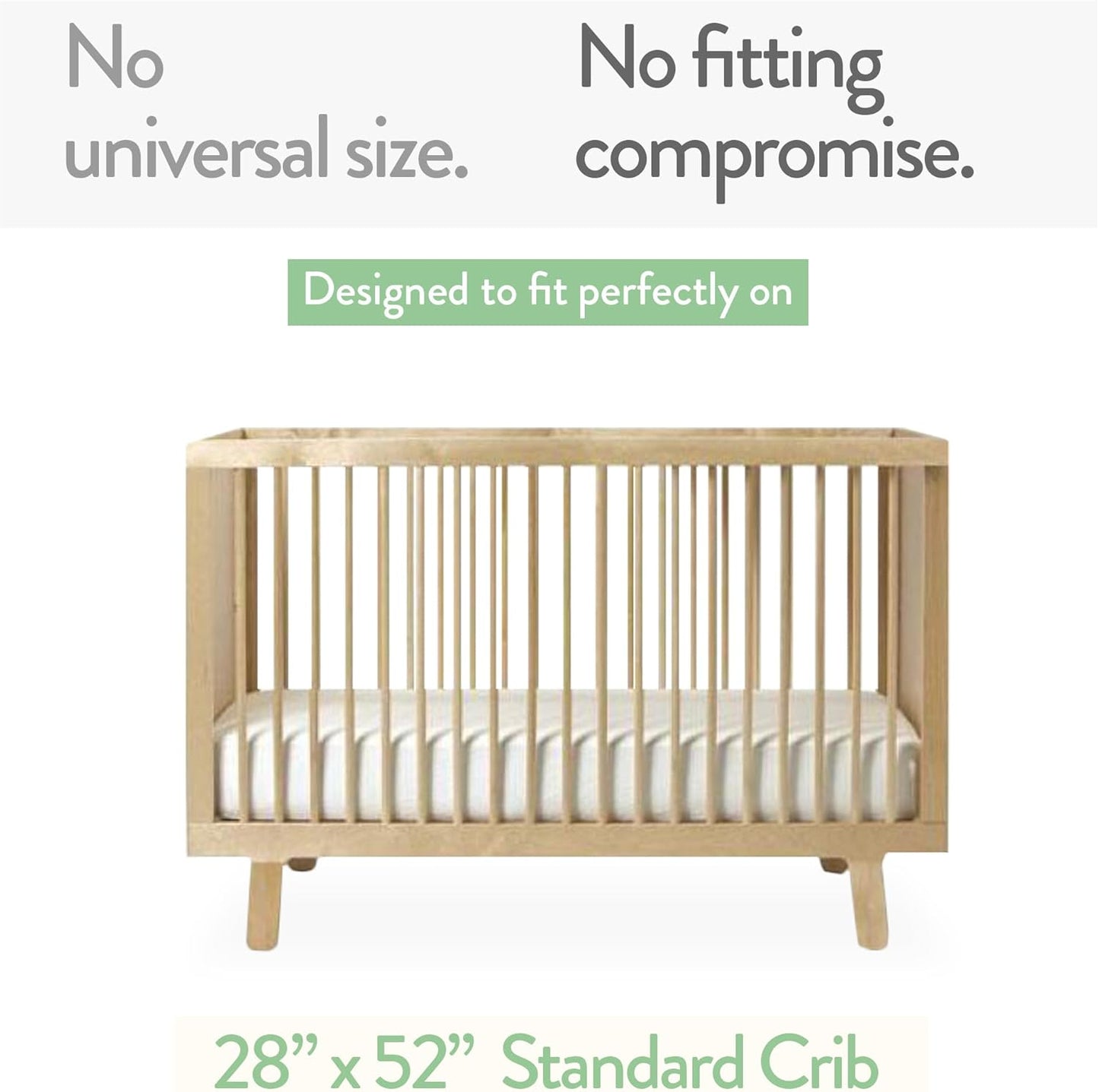 Joey + Joan Fitted Crib Sheets 28 x 52 – Compatible with Standard Crib Mattress and Toddler Bed – 100% Jersey Cotton – Light + Dark Sage Green – 2 Pack