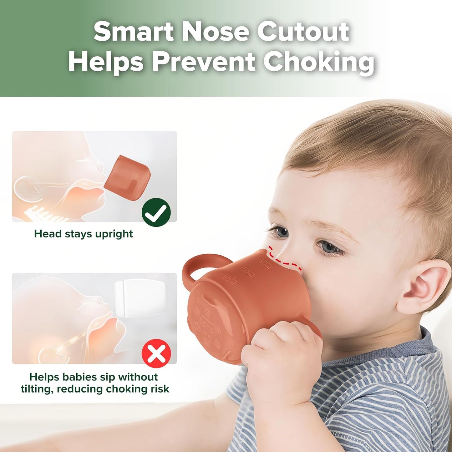 haakaa Silicone Baby Training Cup, Toddler Learning Open Cup for Baby 6 Months+, Drop-Proof BPA Free, 5 Ounce (Red)