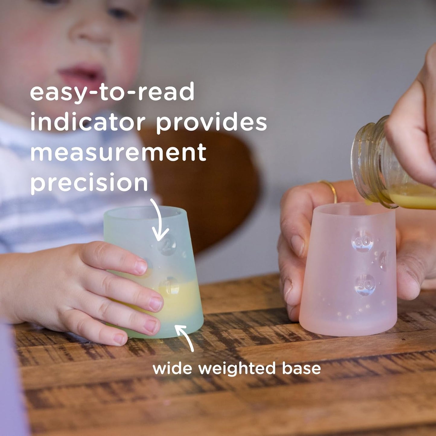 Olababy First Cup | Clear Sense 100% Silicone Infant Trainer Cup | 2oz Medicine Cup for Newborn | Non-Slip & Sloping Design for Tiny Hands & Baby Led Weaning (Lilac, 1 Cup)