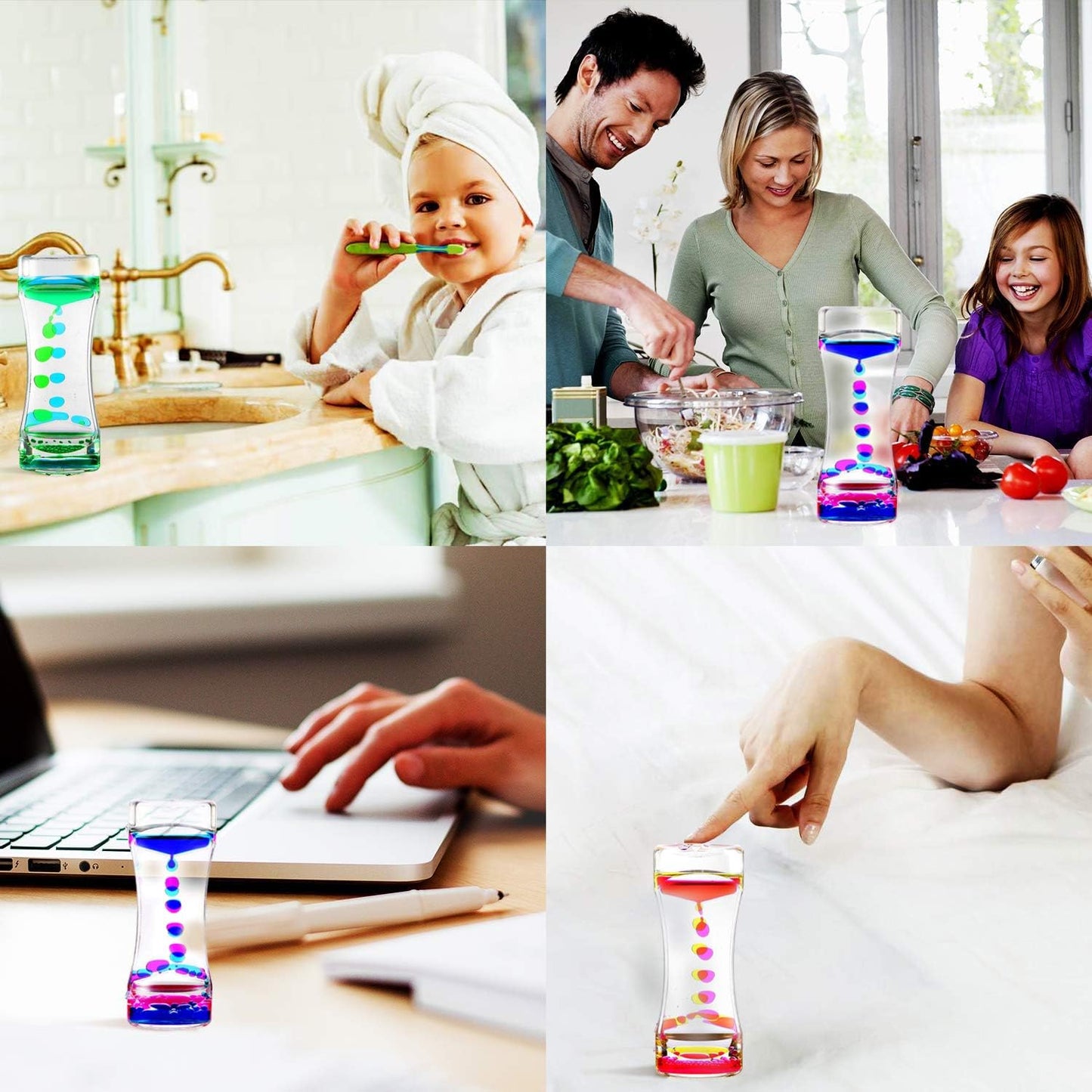 YUE MOTION Liquid Motion Bubbler - Calming Toys for Kids and Adults - Liquid Hourglass - Handheld Oil Timer - Sensory Toys for Autism, Anxiety