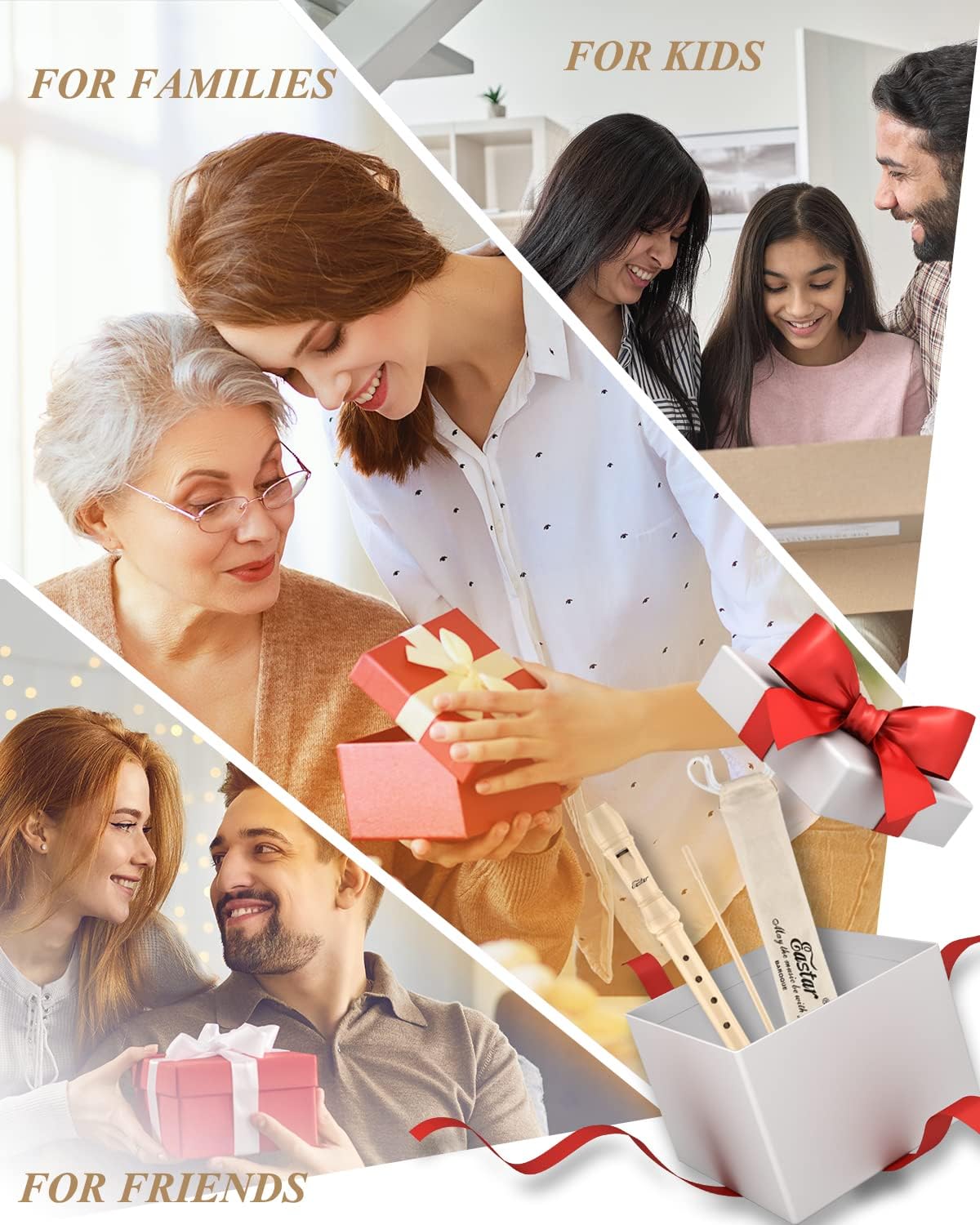 Eastar Soprano Recorder Instrument for Kids Beginner, Baroque Fingering C Key with Cleaning Kit, Thumb Rest, Cotton Bag, Fingering Chart, ERS-21BN, Natural, School-Approved