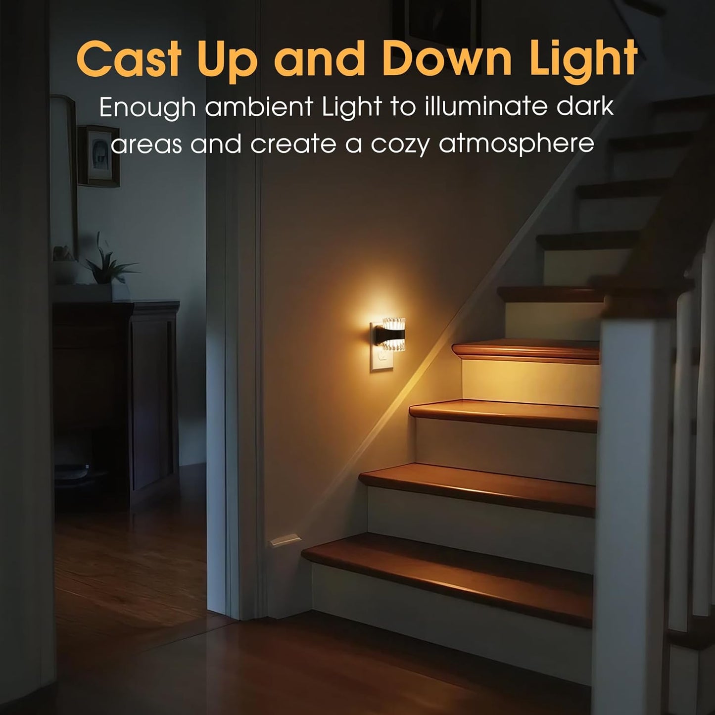 Night Light, Night Lights Plug into Wall, LED Clear Night Light for Kids, Adjustable Brightness NightLights with Dusk to Dawn Sensor for Bedroom Bathroom, 3000K/4000k/5000K, 2 Pack