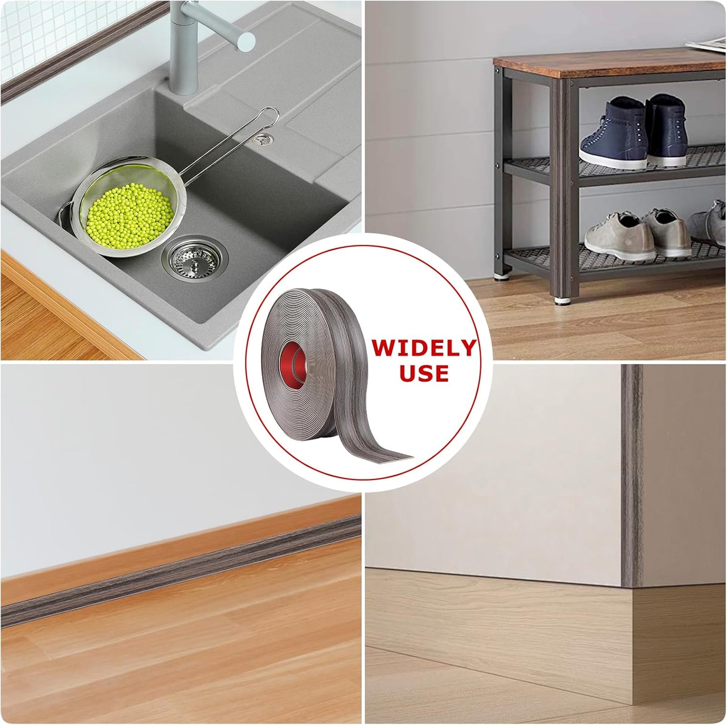 Flexible Wall Corner Protector Moulding Trim Peel and Stick Wall Corner Guards Edge Protector Self Adhesive Molding Trim Strip for Edge Ceiling (Brown Walnut Wood Grain, 1.6 in x 40 Ft)