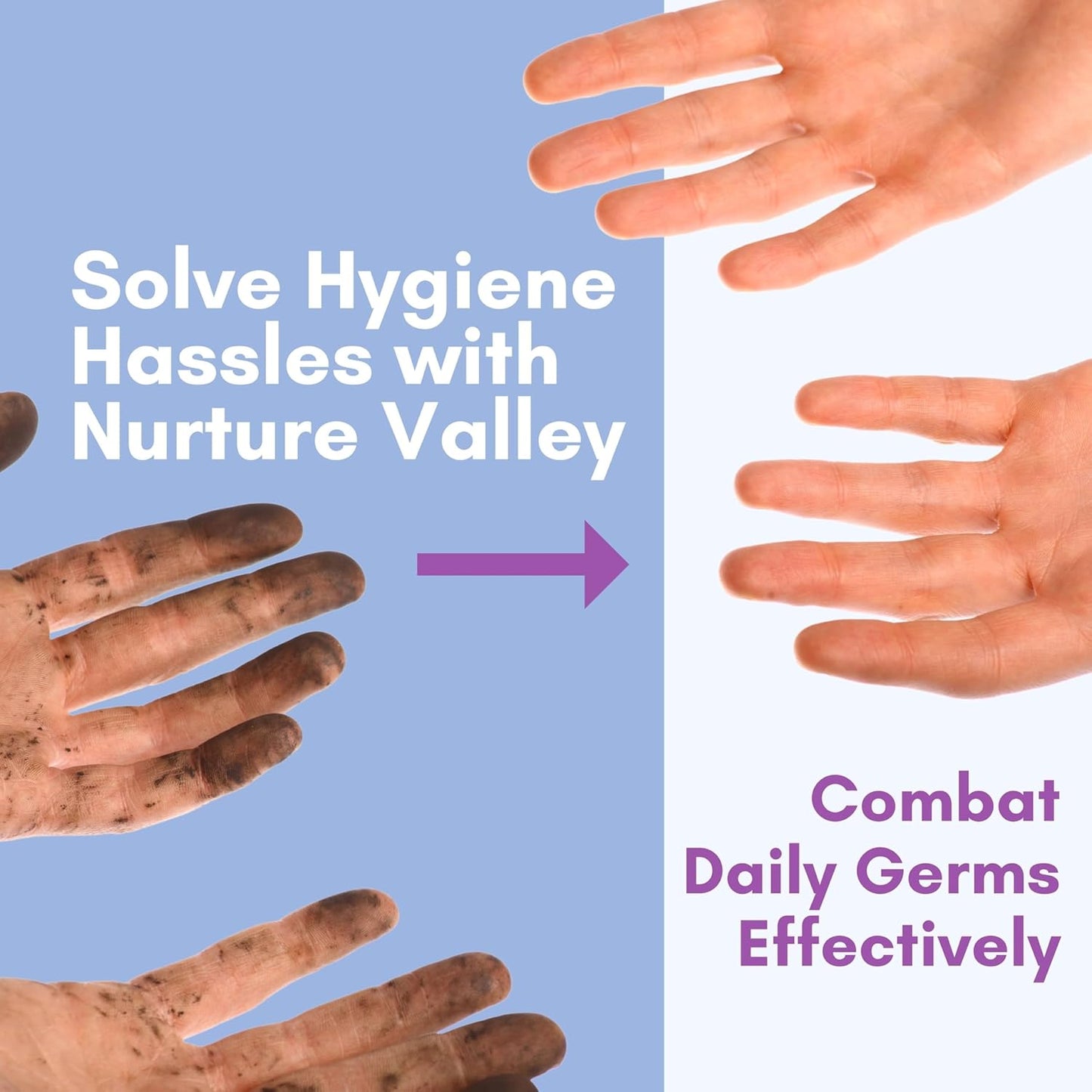 Nurture XL Antibacterial Body & Hand Wipes | Alcohol-Free Antiseptic Wet Sanitizer Towelettes for Germ Removal, Disinfecting Skin, Sanitizing Hands |Cleaning Cloths | Adults & Baby | Thick & Strong