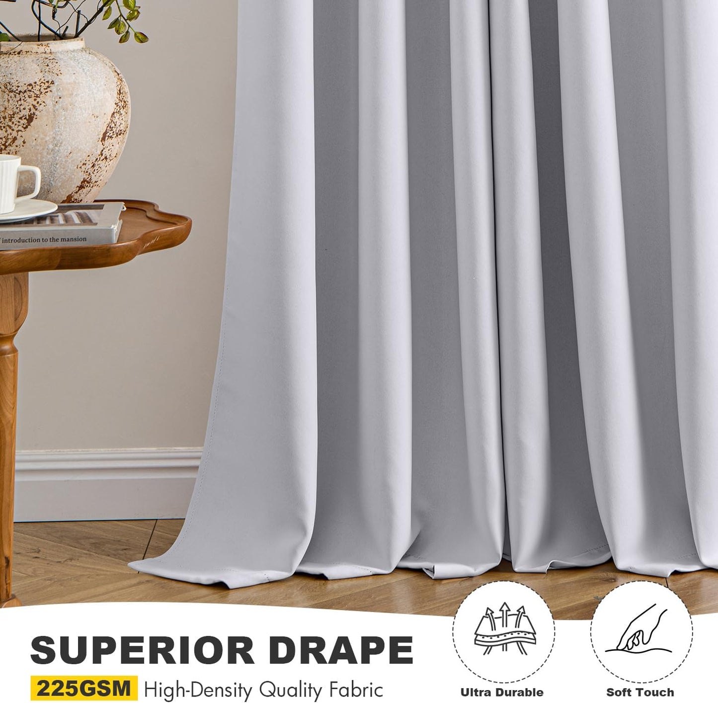 MIULEE Short Curtains for Windows - Greyish White Blackout Half Window Curtains Thermal Insulated Privacy Drapes for Kitchen Bedroom Bathroom Grommet Top Small Basement Tiers W40 x L36 Inch 2 Panels