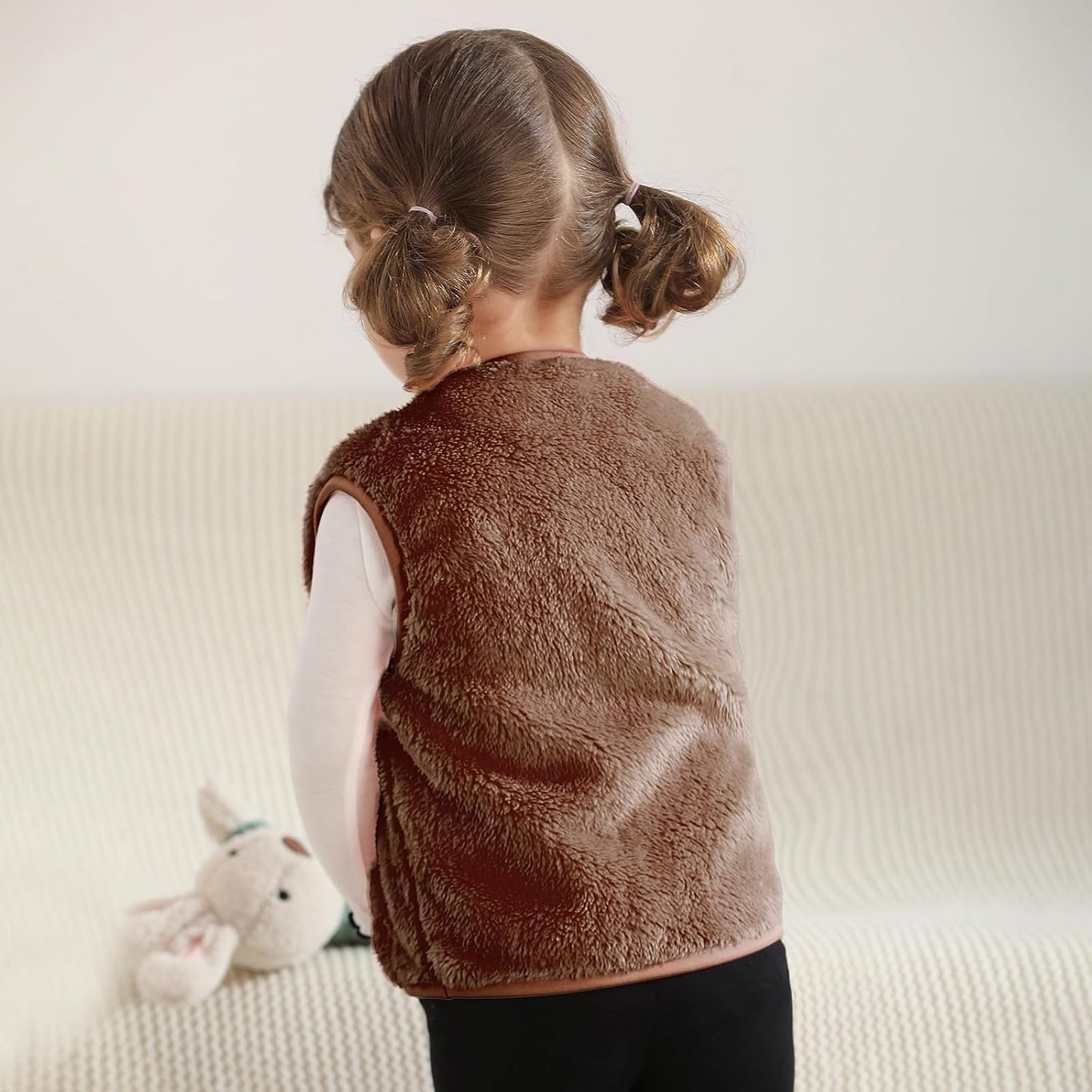 Baby Boys Girls Fleece Vest Zip Up Cute Bear Jackets Fuzzy Fall Winter Warm Clothes Newborn Outwear for Toddler Infant