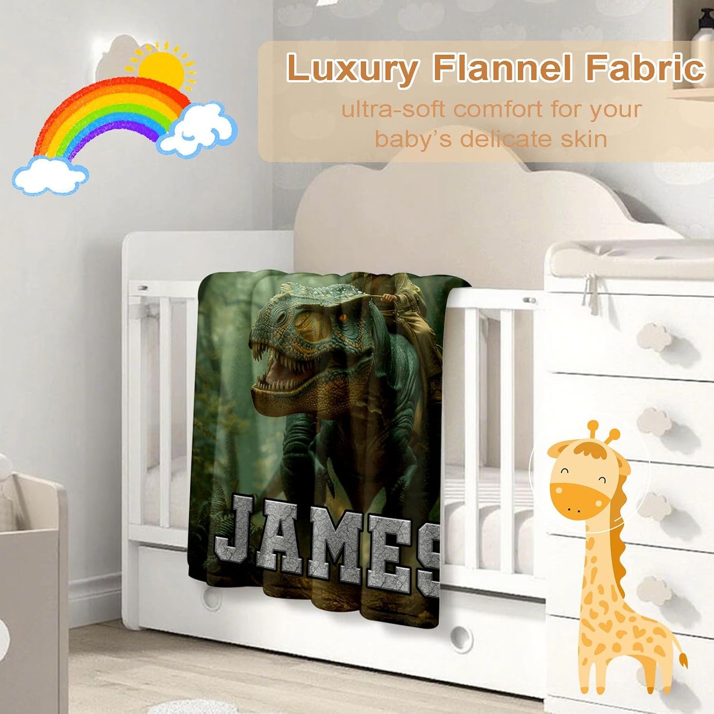 Ship Next Day, Personalized Baby Blanket – Printed in USA, Custom Baby Blanket for Boys & Girls, Baby Blanket with Name, Baby Shower, Easter, Christmas, Birthday Newborn & Toddler Gifts, Baby Gifts