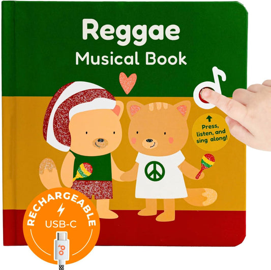 Cali's Books Reggae Musical Book for Toddlers 1-3 with Favorite Bob Marley Songs. Sound Book for Toddlers 1-3 for Kids