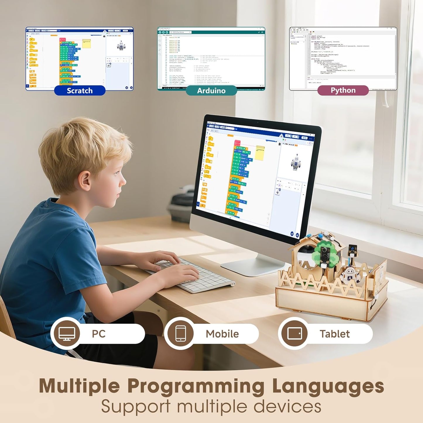 STEM Kits for Kids Age 12+, ACEBOTT IoT Smart Home Kit for Teens, STEM Toys Compatible with Arduino & Scratch, Coding Set with House Building, Sensors & App Control, Gift for Teens & Adults