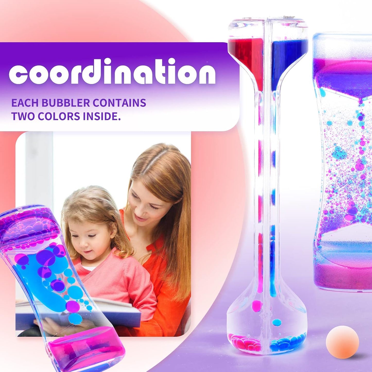 Liquid Motion Bubbler Timer Sensory Toy, 8 Pack Mix Colors Drip Water Oil Timer for Desktop Play Toys for Activity, Relaxing, Anxiety, Autism, ADHD Office Home