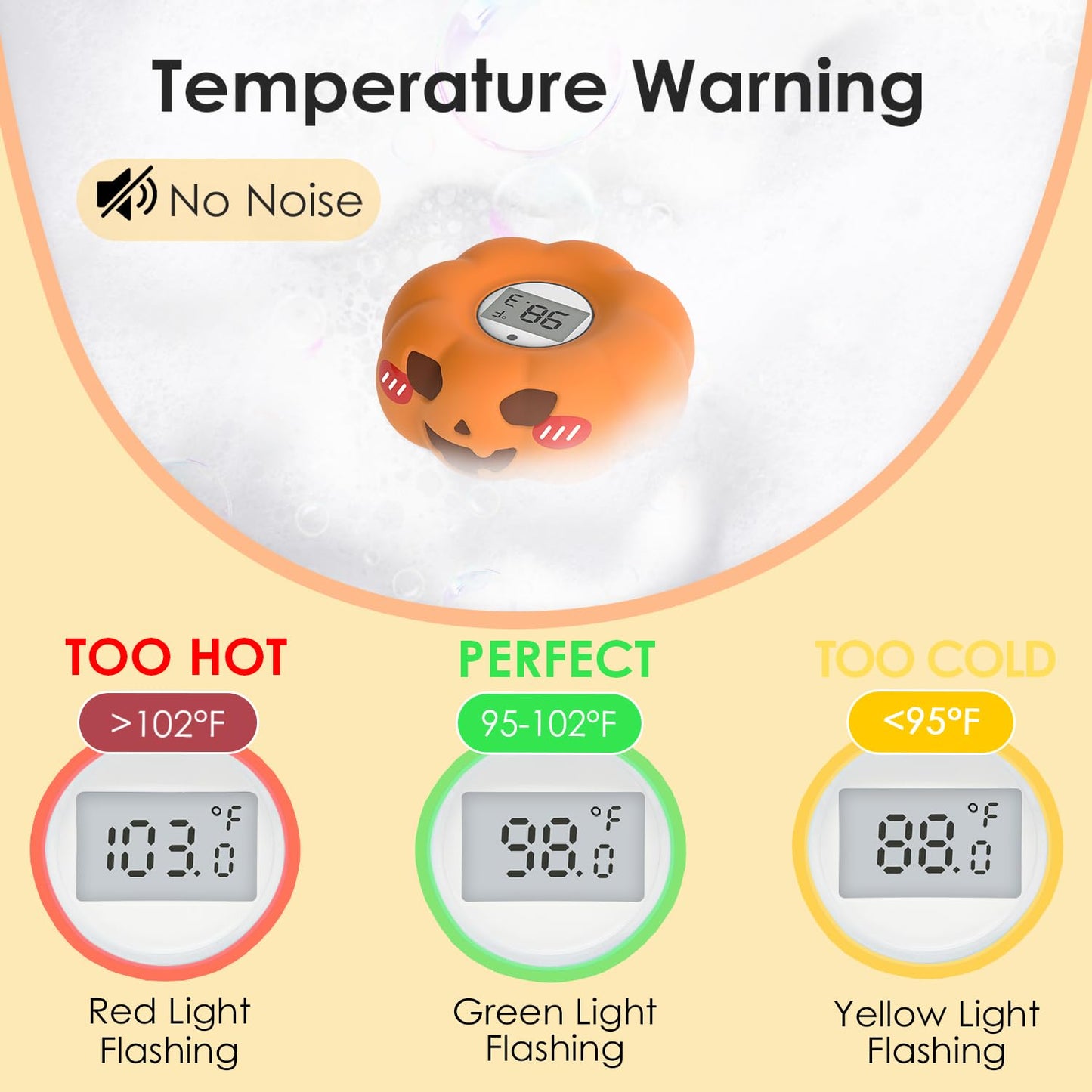 Baby Water Thermometer for Bath Tub Safety - Room & Bath Thermometer for Infants with Temperature Warning - Floating Bathing Toy Gift for Toddlers Newborn Girls Boys