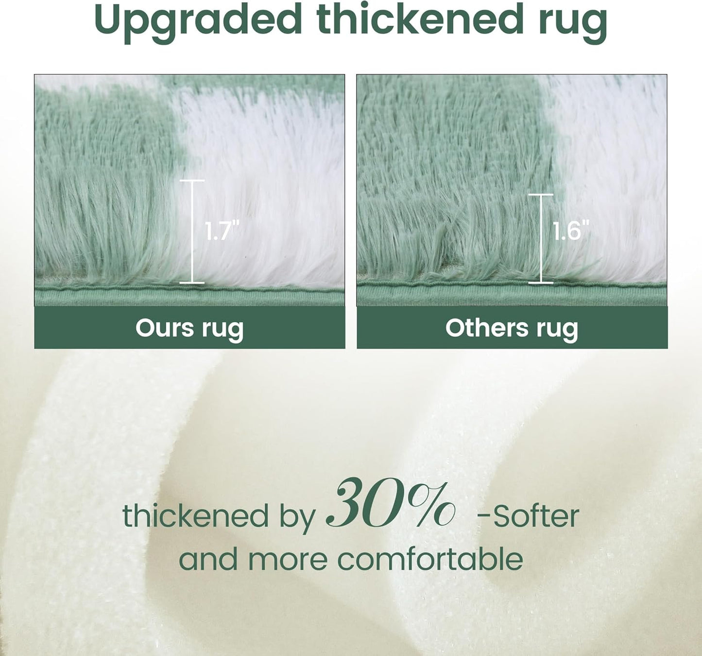 Super Soft Rug for Bedroom, 8x10 ft Sage Green and White Area Rug Classic Checkered Shaggy Anti-Skid High Pile Soft Fluffy Rug Fuzzy Carpet for Living Room Bedroom Kids Room Nursery, Dorm