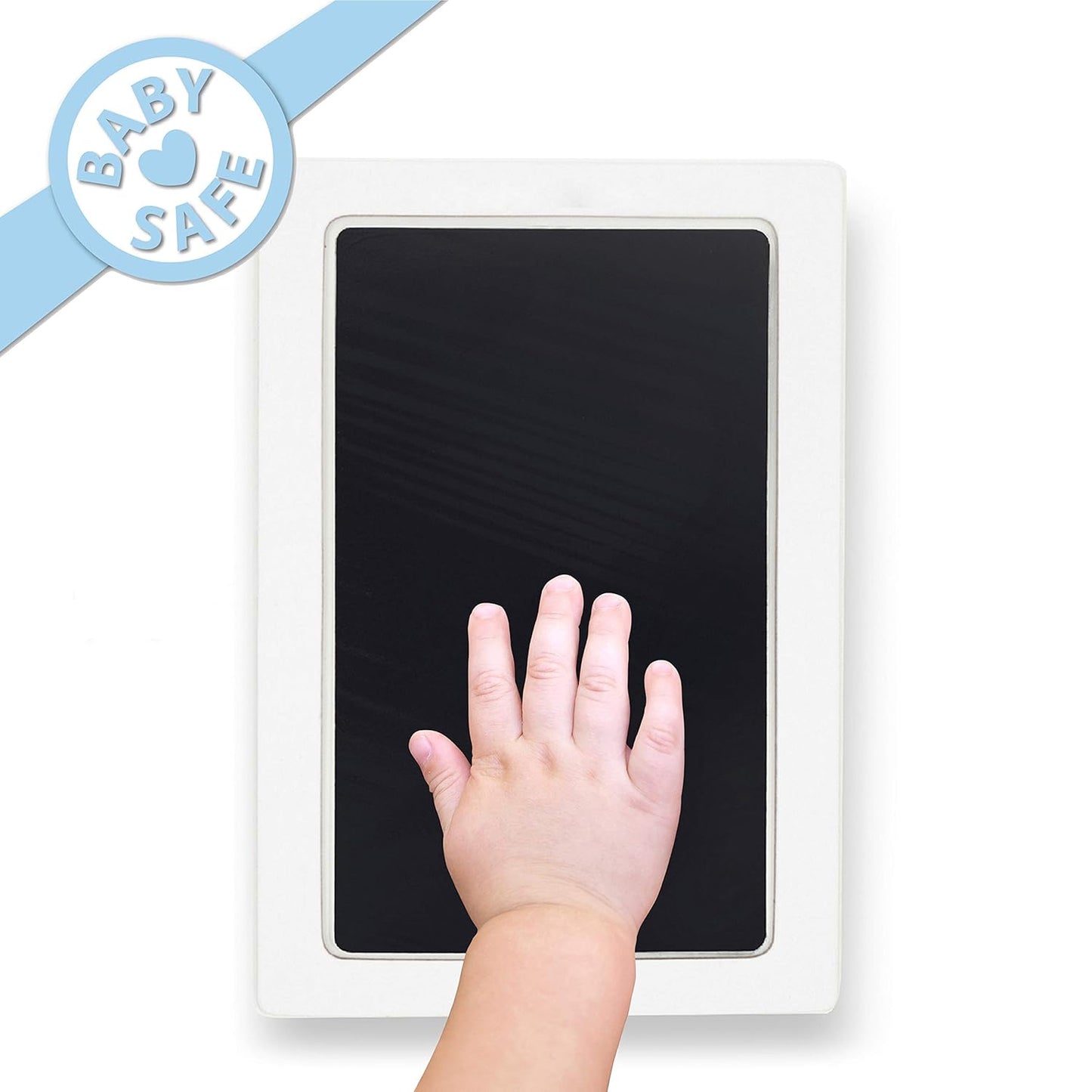 Large Clean Touch Ink Pad for Baby Handprints and Footprints – Inkless Infant Hand & Foot Stamp – Safe for Babies, Doesn’t Touch Skin – Perfect Family Memory or Gift, Black Print Kit by Tiny Gifts