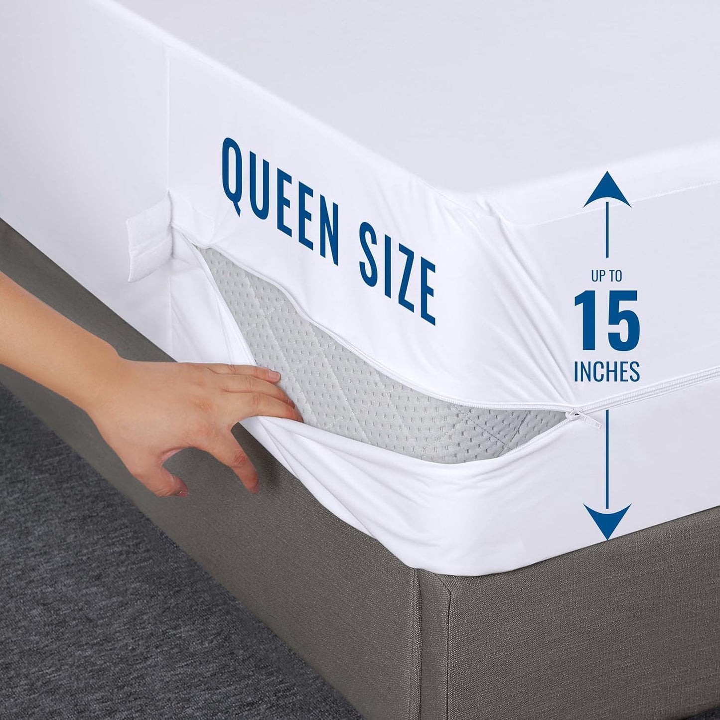 Utopia Bedding Zippered Mattress Encasement Queen Size (Pack of 12) 100% Waterproof, Dust Mite and Bed Bug Proof Mattress Protector, Absorbent 6-Sided Mattress Cover