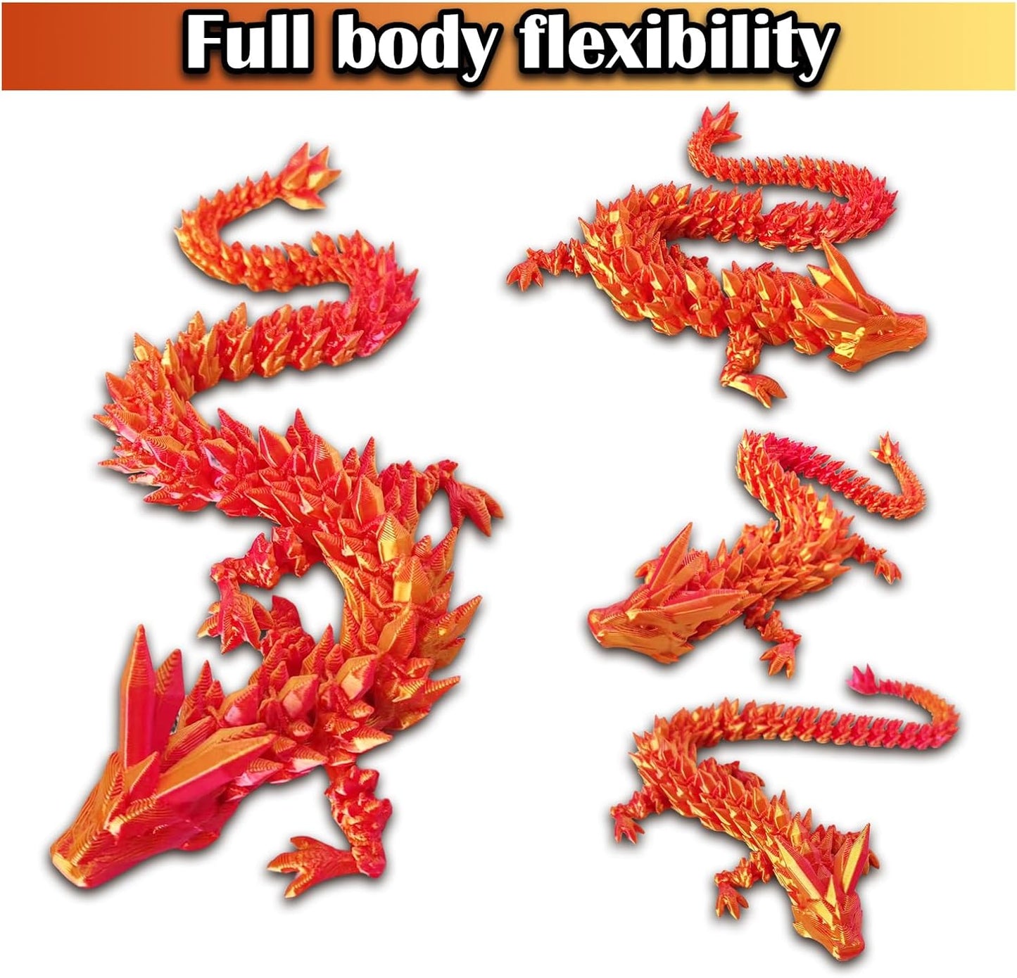 3D Printed Dragon Egg, 3D Printed Articulated Dragon Eggs with Dragon Inside, Crystal Dragon Fidget Toy, Adults Fidget Toys, Mystery Dragon Egg for Autism and ADHD（Laser Red）