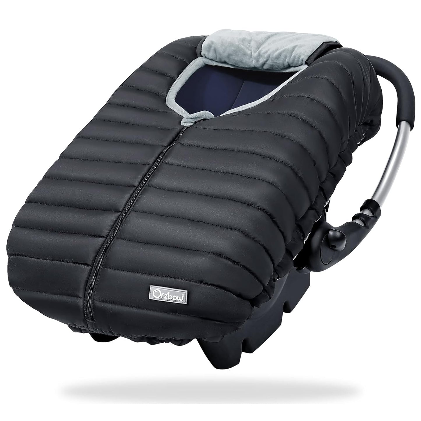 Orzbow Winter Carseat Cover for Baby, Baby Car Seat Cover for Boys & Girls, Warm Infant Car Seat Covers for Cold Weather, Rain & Snow Repellent, Waterproof, Universal Fit, Newborn Essentials, Black