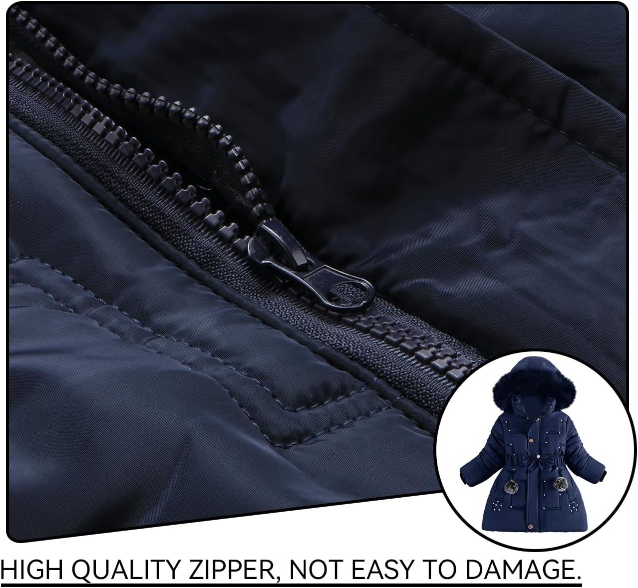 Girls Winter Dress Coats Faux Fur Hooded Fleece Jackets Waterproof Parka Outwear