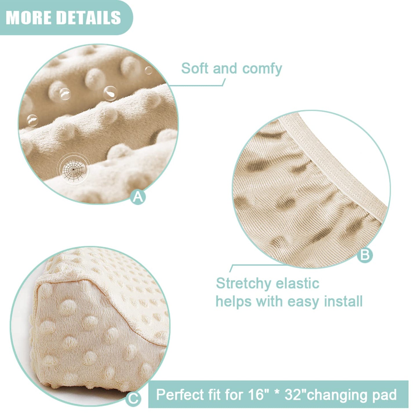 Owlowla Changing Pad Cover,Soft Minky Dots Changing Table Sheets for Baby Boy and Girl(Cream)