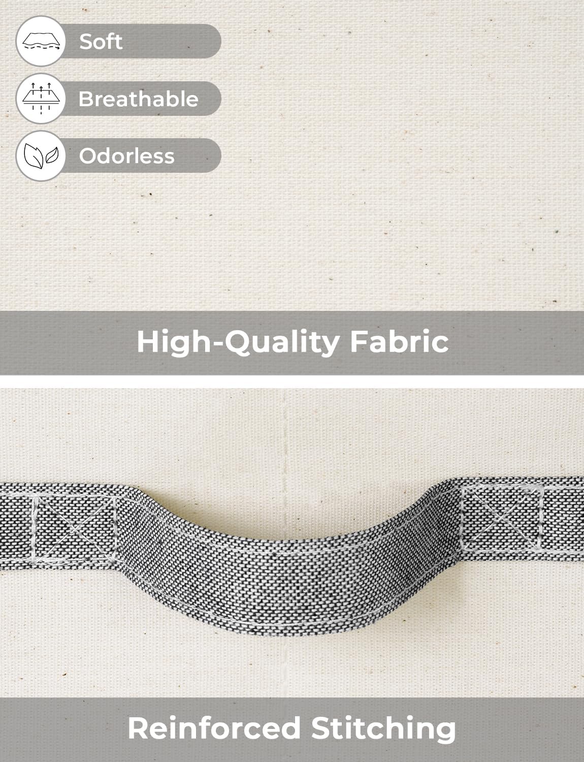 StorageWorks Storage Baskets for Shelves, Foldable Fabric Closet Storage Bins with Handles, Fabric Storage Bins Clothes Organizer, Beige and Gray, 3-Pack, Large