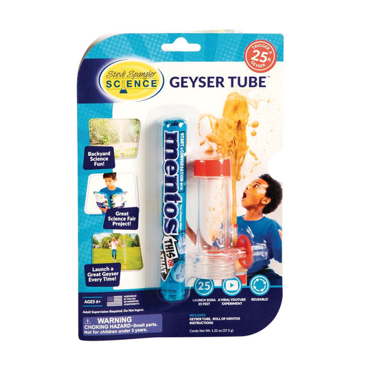 Steve Spangler Science Geyser Tube Experiment, Chemical Reactions Science Experiments for Kids, Amazing Geysers with Soda & Mentos Candy, School, Camp, Homeschool Science Kits, Incl: 1 Tube