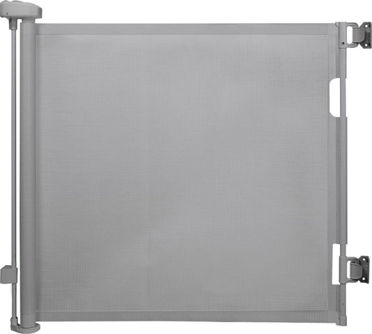 Retractable Baby Gate,Mesh Baby Gate or Mesh Dog Gate,33" Tall,Extends up to 71" Wide,Child Safety Gate for Doorways, Stairs, Hallways, Indoor/Outdoor, Grey