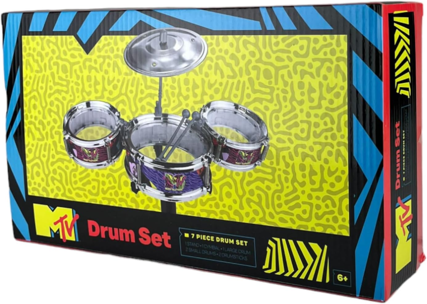 MTV Desktop Drum Set – Officially Licensed Mini Drum Kit for Kids & Adults Ages 6+, Compact Tabletop Percussion by Well Played