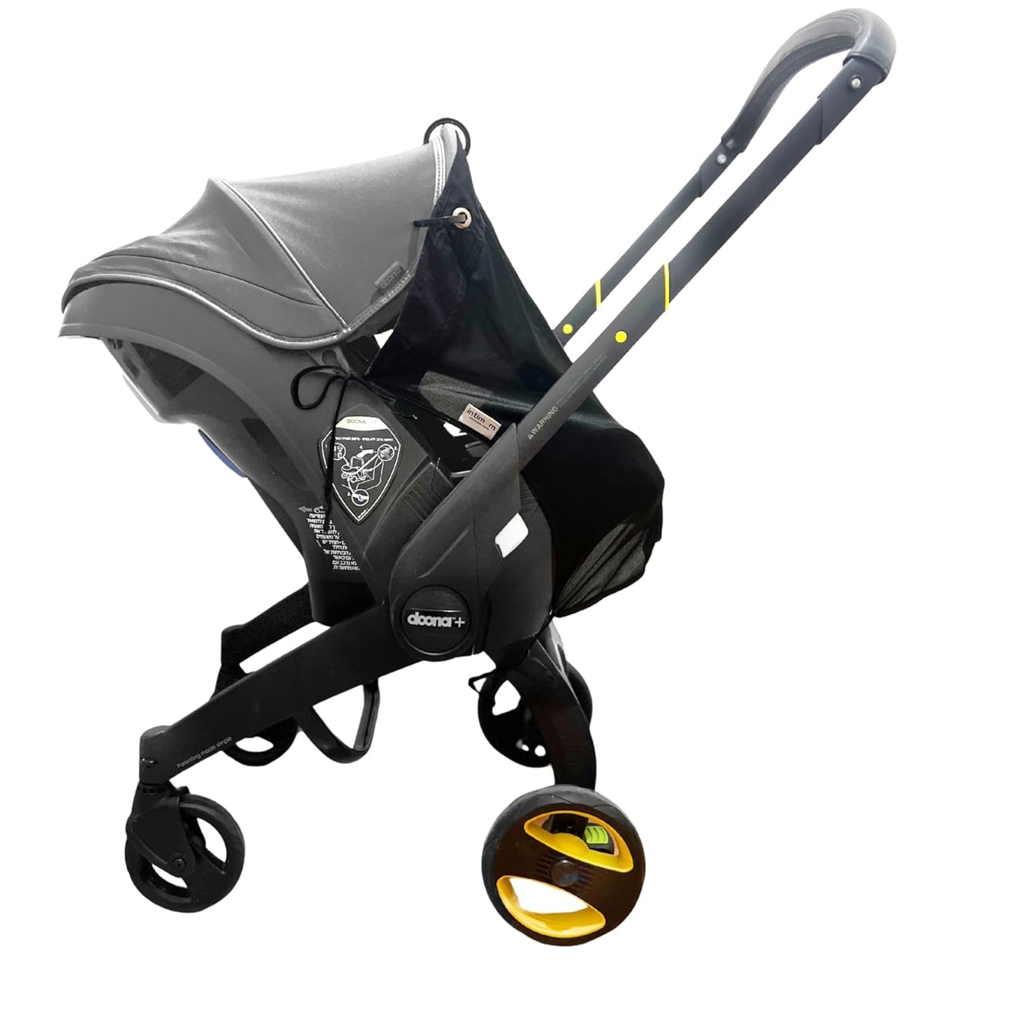 Stroller Sun Shade - Universal UV Protection Cover for Strollers Sunshade with See Through, Clip-On Sun Blocker, Sun Shield for Baby, Breathable Adjustable Fit, Full Coverage, M Black