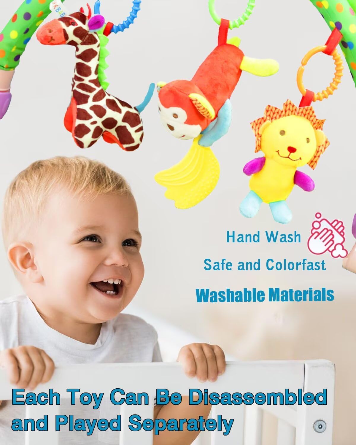 Pau1Hami1ton Baby Stroller Arch Toys, Car Seat Toys,Baby Gifts.S-19(Monkey)