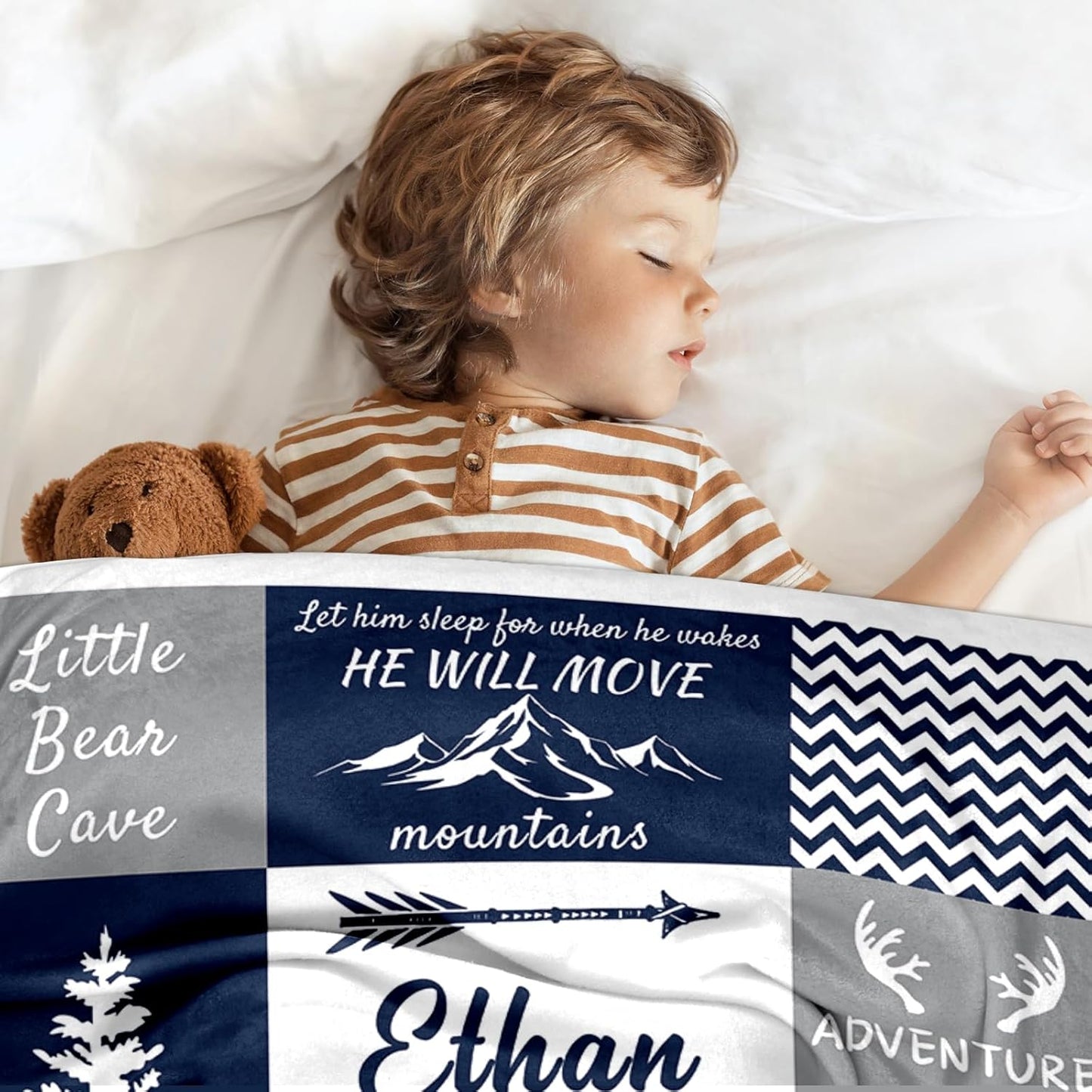 Ship Next Day, Personalized Baby Blankets - Printed in USA, Custom Name Blanket, Baby Blanket with Name, Ultra-Soft Cozy Fleece Blankets, Gifts for Baby Newborn Toddlers Boys & Girls Kids