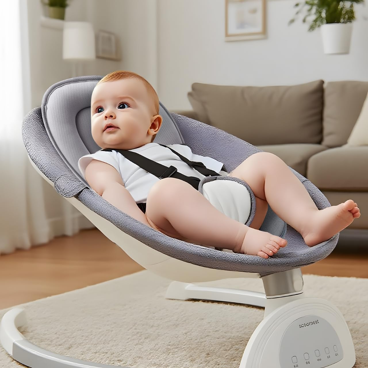 PandaEar Baby Car Insert Cushion Pad, Infant Head & Body Support Pillow for Car Seats, Strollers,Carriers, Machine Washable & Portable -Grey