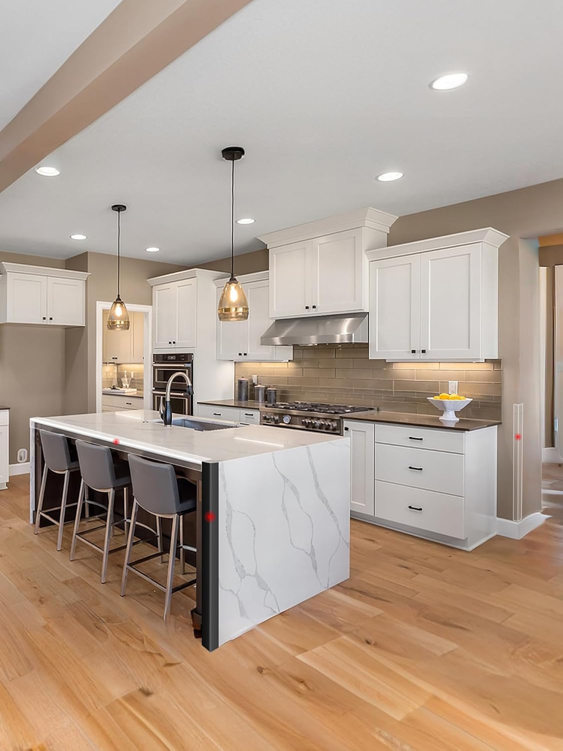 MONOID Wall Corner Protector, 2 PCS Furniture Edge Protection, PC Anti-Bump Guards Avoid Scratching Corner Trim for Door Frame, Table, Countertop, Stair, Self-Adhesive, Black, 1.97IN×47.24IN/5CM×120CM