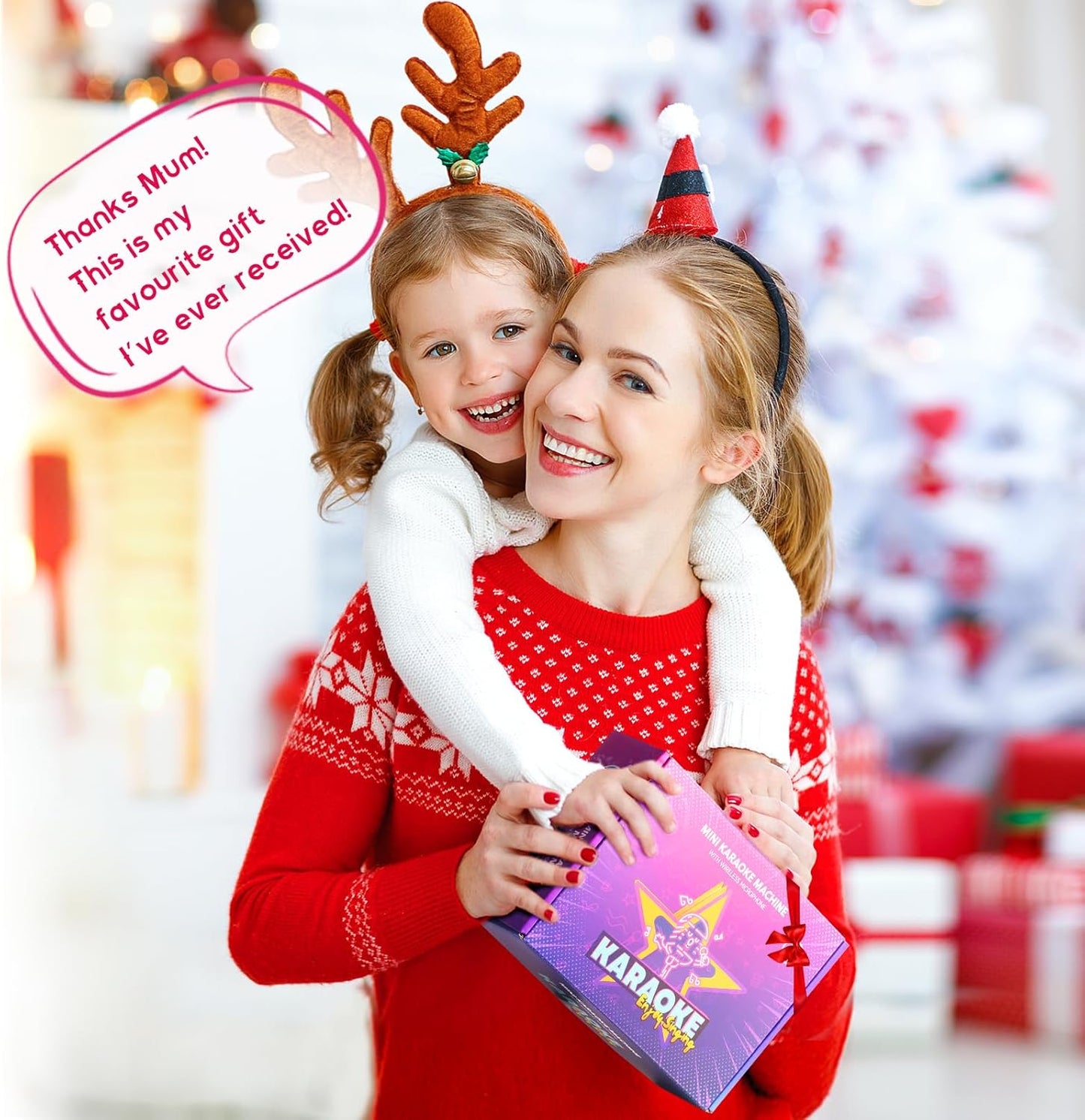 YLL Mini Karaoke Machine for Kids Adults, Portable Bluetooth Speaker with 2 Wireless Microphones, Most Popular Toys Birthday Gifts for Girls 4, 5, 6, 7, 8, 9, 10, 11, 12+ Years Old Toddler Teens（Rose）