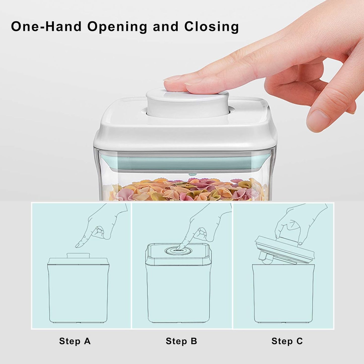 Airtight Food Storage Container Formula Milk Powder Containers Dispenser with Spoon BPA-Free for Home Travel 1500ML / 1.5 Qt, No Scraper Design