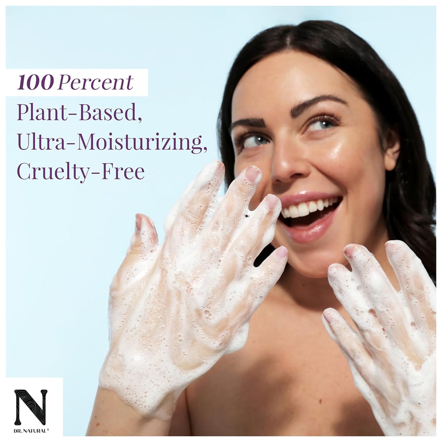 Dr. Natural 3-in-1 Tear-Free Baby Plus Kids Soap - Head-to-Toe Soap and Shampoo - Sensitive Skin Moisturizing Body Wash - Lavender - 16 oz