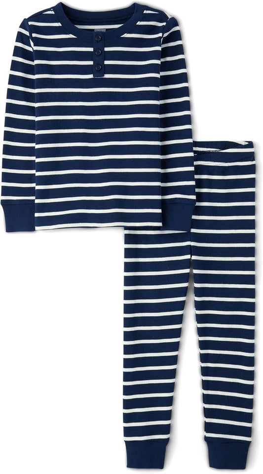Gymboree Kids' and Toddler 100% Cotton Henley Long Sleeve Top and Pants,gymmies Pajama Set