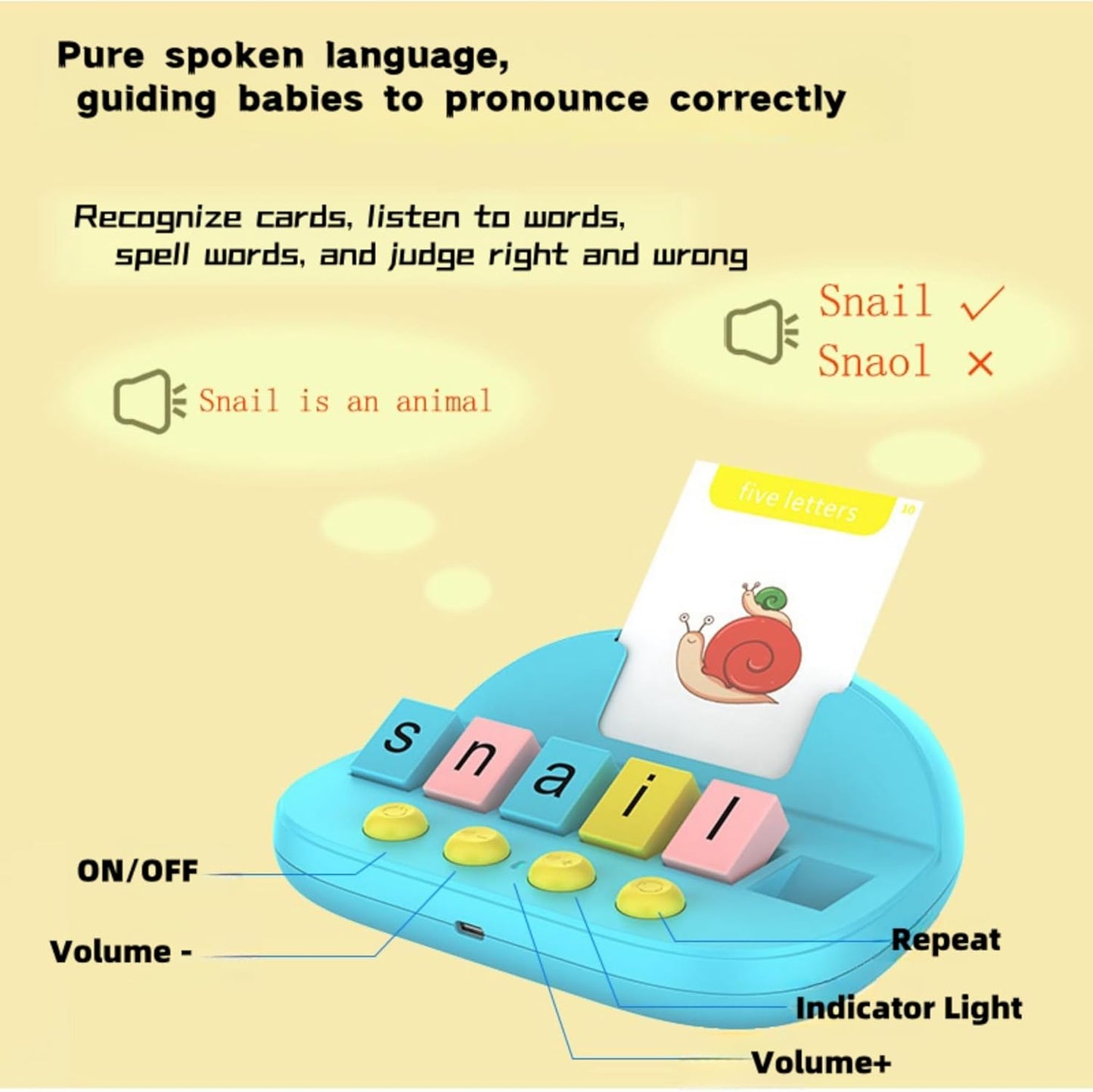 Word Matching Game Toys for Ages 5-7, Spelling Games for 3 Years Old, Speak and Spell Educational Toys for Easter Children's Day Halloween Christmas Birthday Party Gifts (Style D)